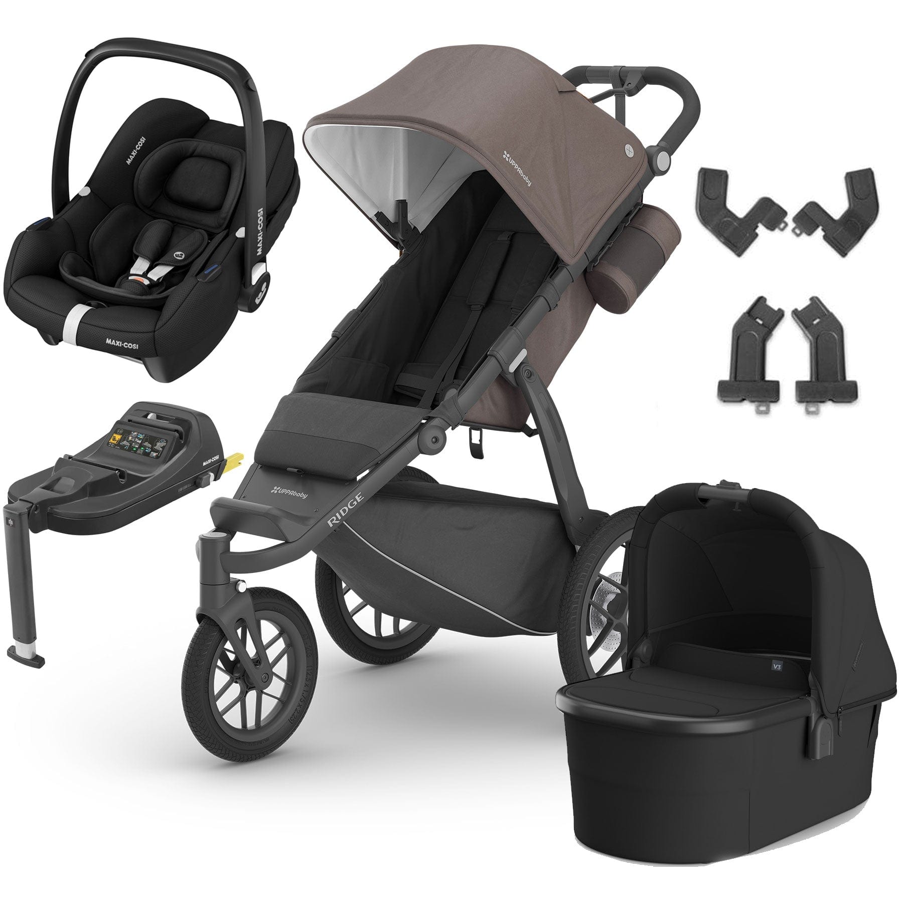 UPPAbaby Ridge Cabriofix i-Size Travel System in Theo 3 Wheeler Travel Systems 17560-RID-CAB-THE 810129596793