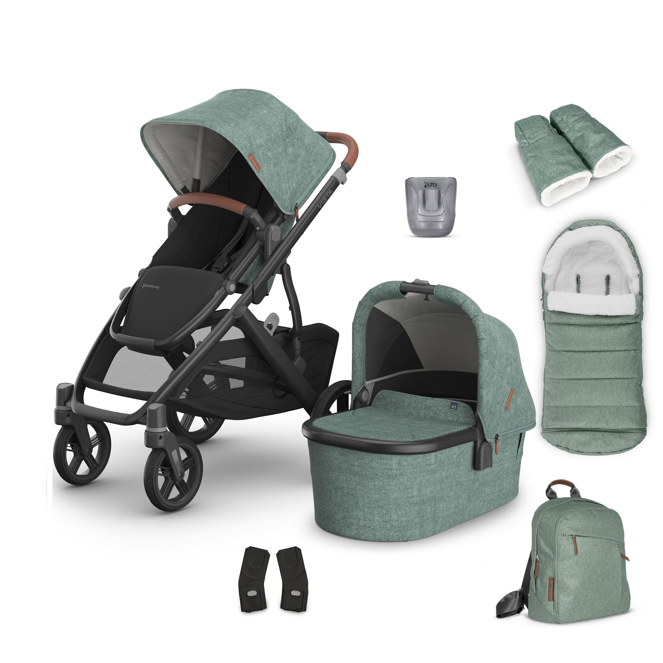 Uppababy Vista V3 Complete Bundle in Gwen Baby Prams 17587-VIS-COM-GWE 0810142392686