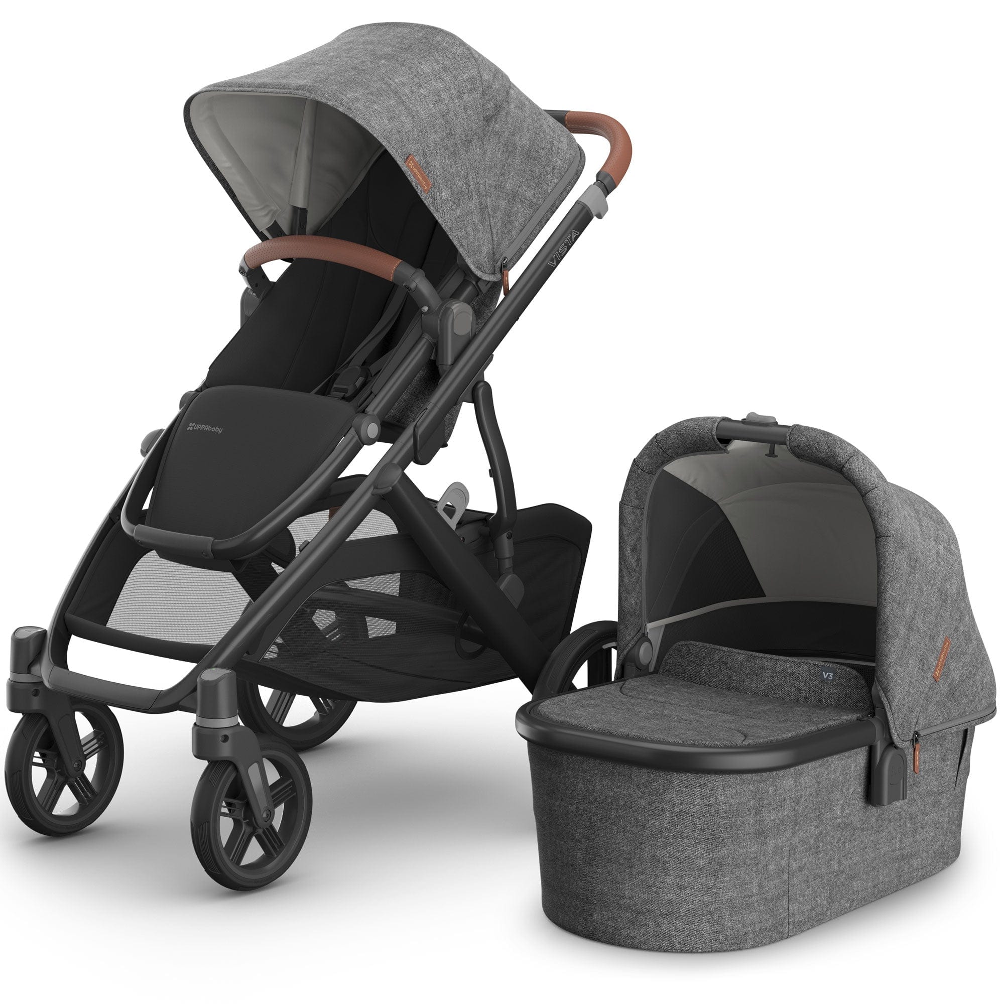 Uppababy Vista V3 Pram in Greyson Baby Prams 0303-VIS-UK-GRY 0810142394154