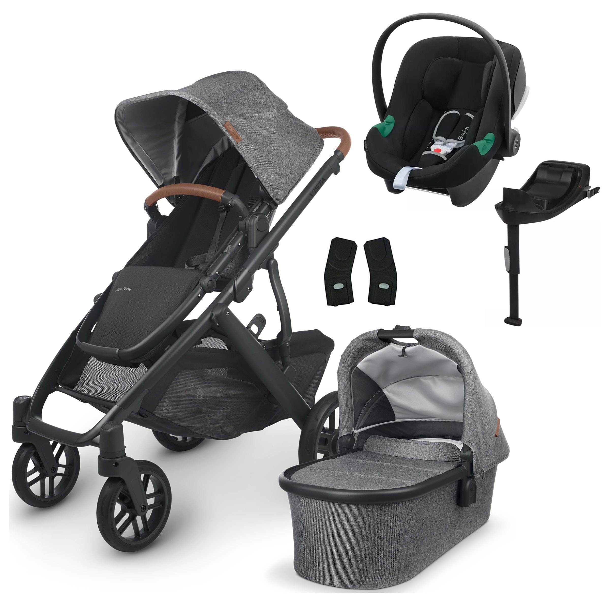 Uppababy Vista V2 Cybex Aton B2 & Base Travel System Greyson Travel Systems 16807-GRY 0810030093626