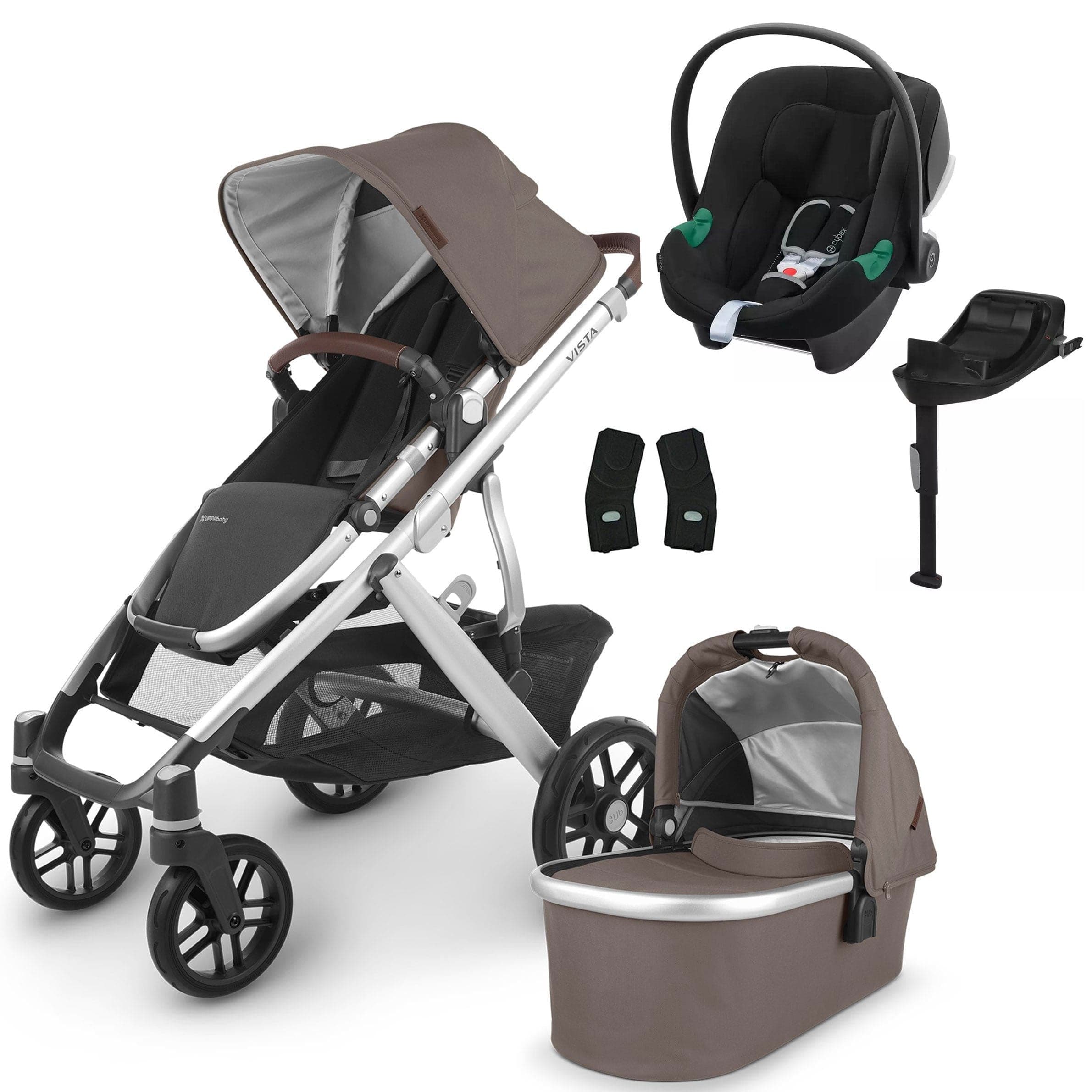 Uppababy Vista V2 Cybex Aton B2 & Base Travel System Theo Travel Systems 16807-THE 0810030098751