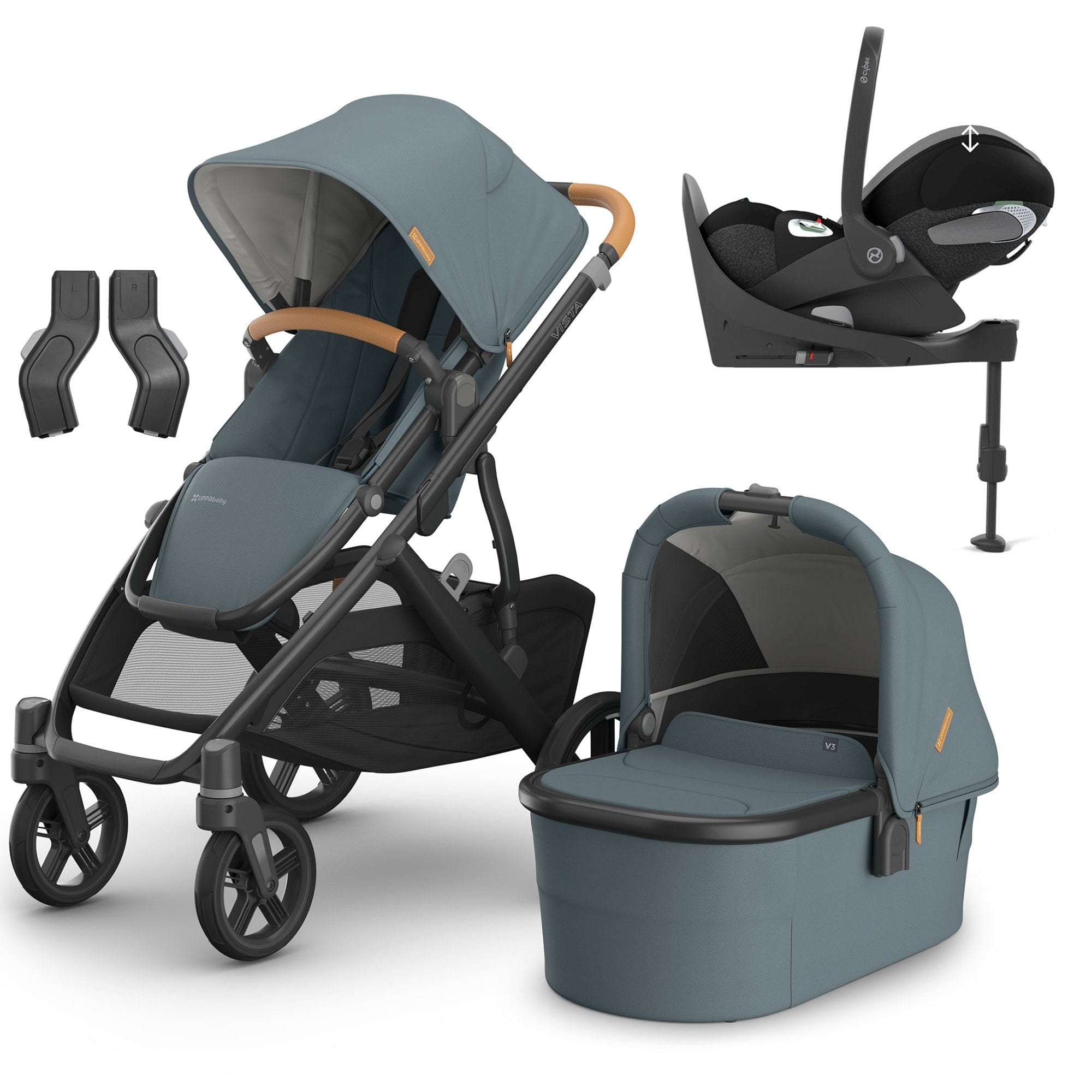 Uppababy Vista V3 Cybex Travel System in Dillan Travel Systems 16583-DIL-2 0810142394451