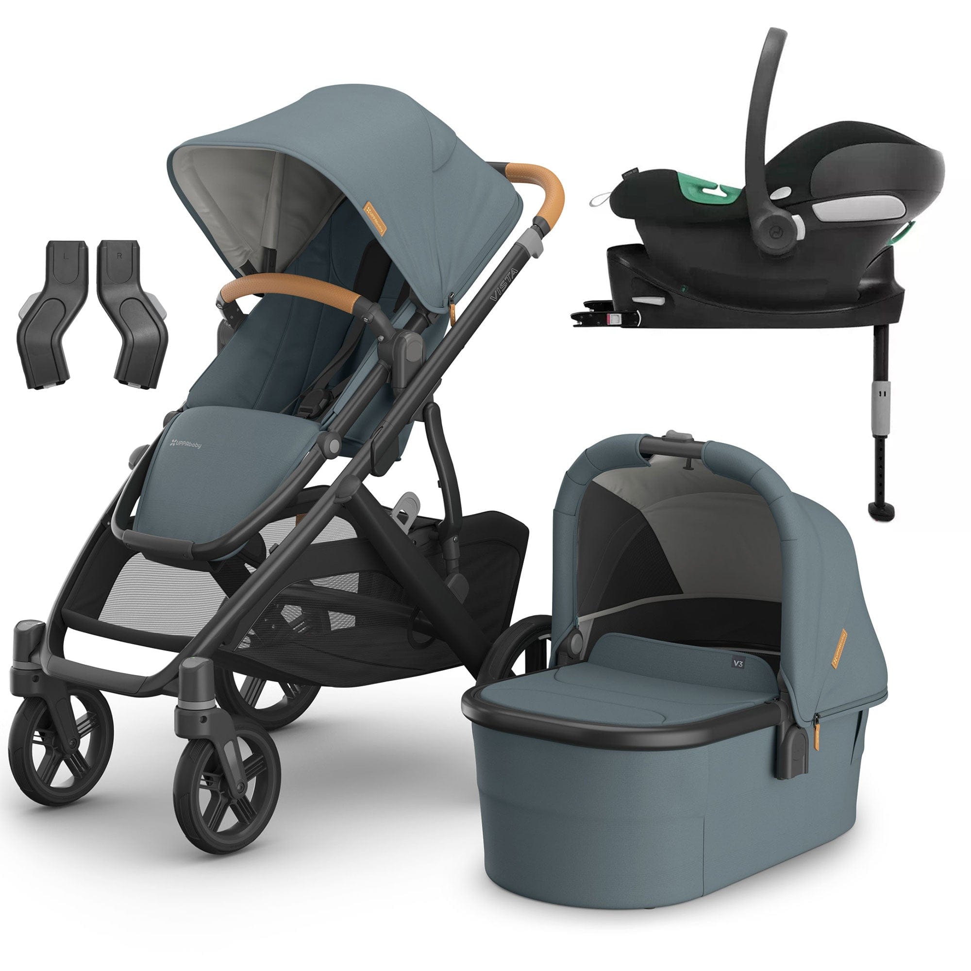 Uppababy Vista V3 Cybex Travel System in Dillan Travel Systems 16583-DIL 0810142394451