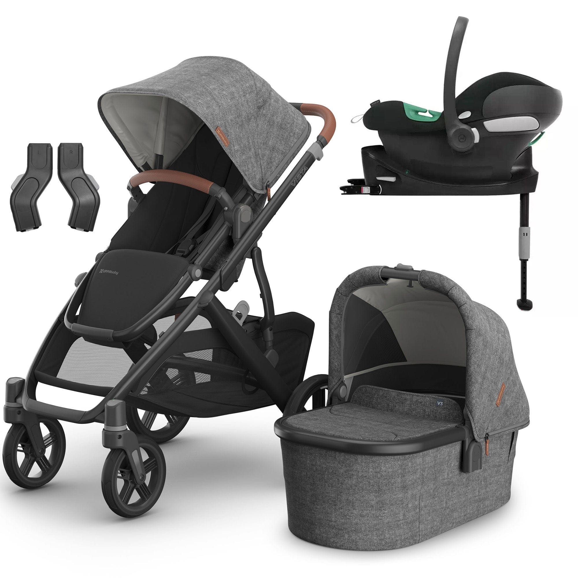 Uppababy Vista V3 Cybex Travel System in Greyson Travel Systems 16583-GRE 0810142394154