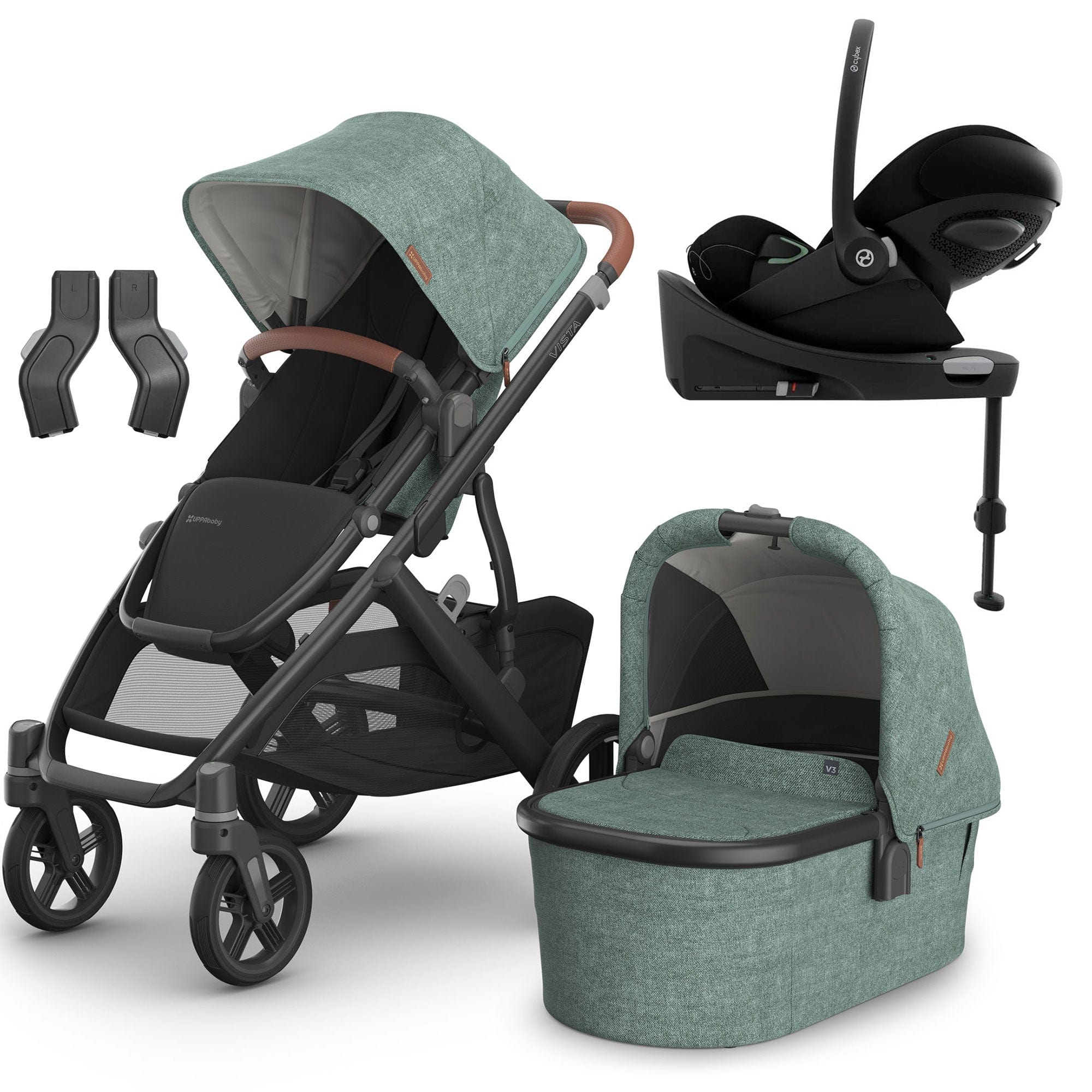 Uppababy Vista V3 Cybex Travel System in Gwen Travel Systems 16593-GWE-1 0810142392686