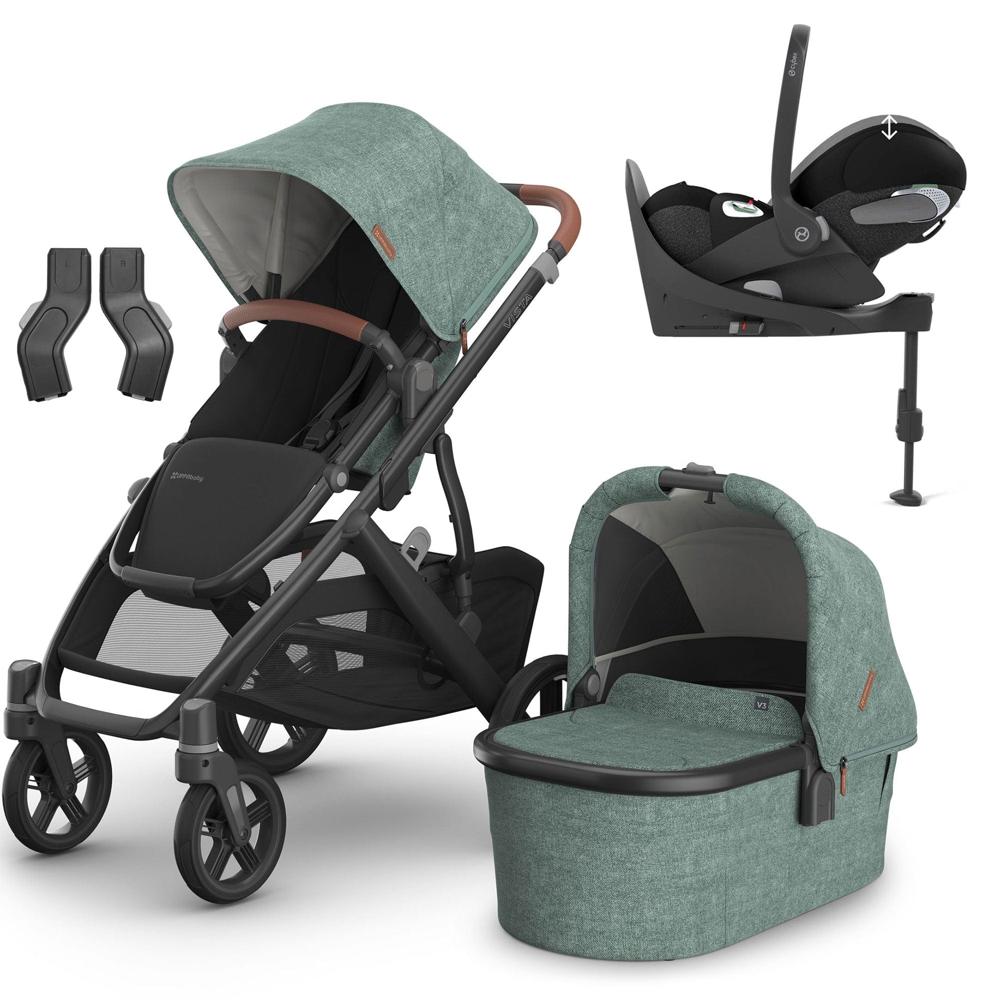 Uppababy Vista V3 Cybex Travel System in Gwen Travel Systems 16593-GWE-2 0810142392686