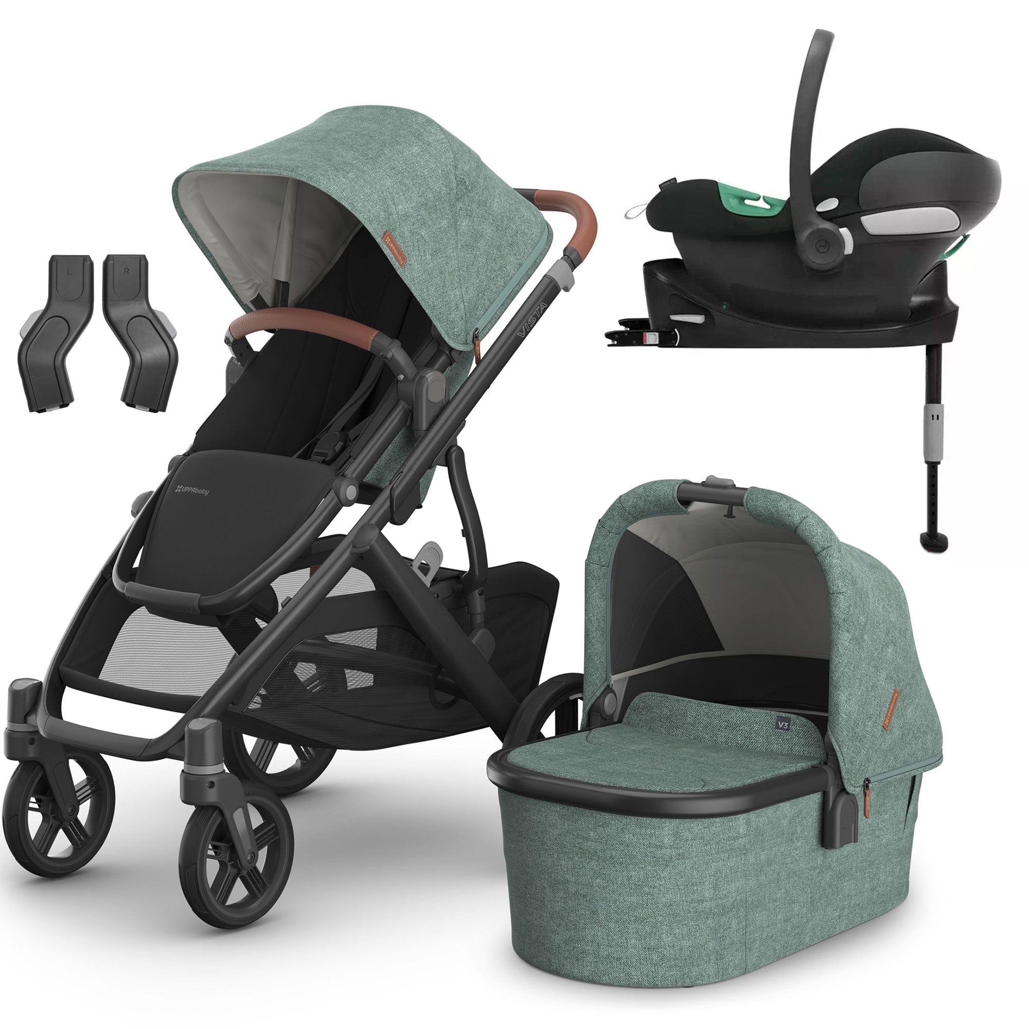 Uppababy Vista V3 Cybex Travel System in Gwen Travel Systems 16593-GWE 0810142392686