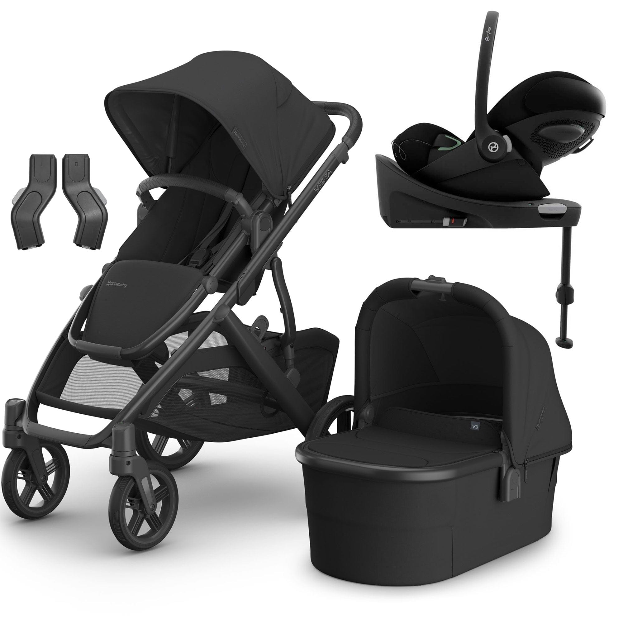 Uppababy Vista V3 Cybex Travel System in Jake Travel Systems 16597-JAK-1 0810142394031