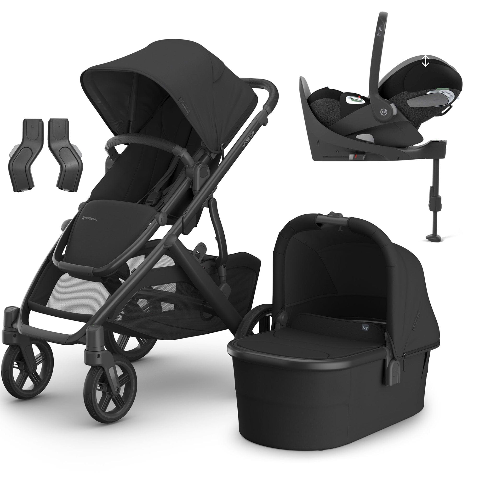 Uppababy Vista V3 Cybex Travel System in Jake Travel Systems 16597-JAK-2 0810142394031