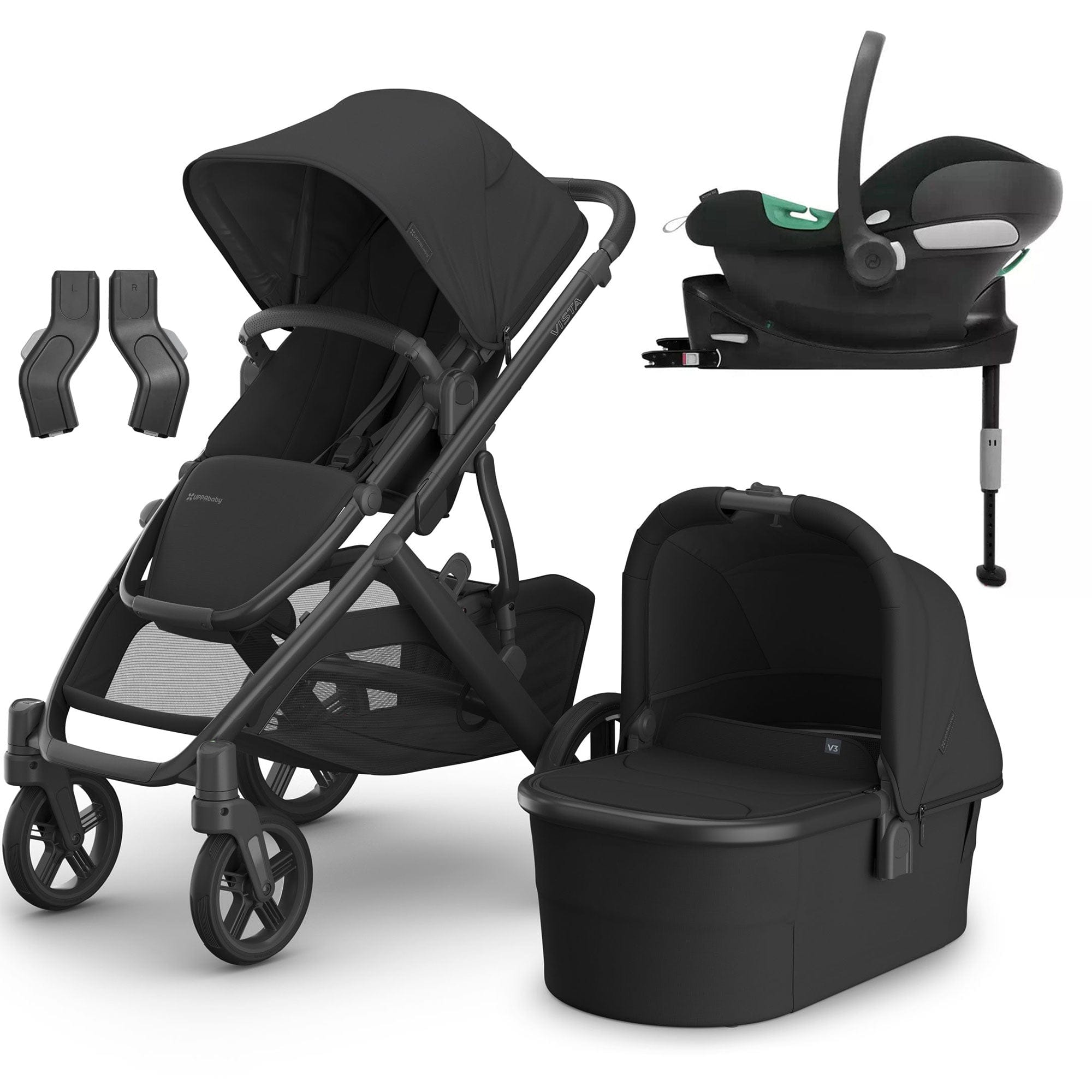 Uppababy Vista V3 Cybex Travel System in Jake Travel Systems 16597-JAK 0810142394031