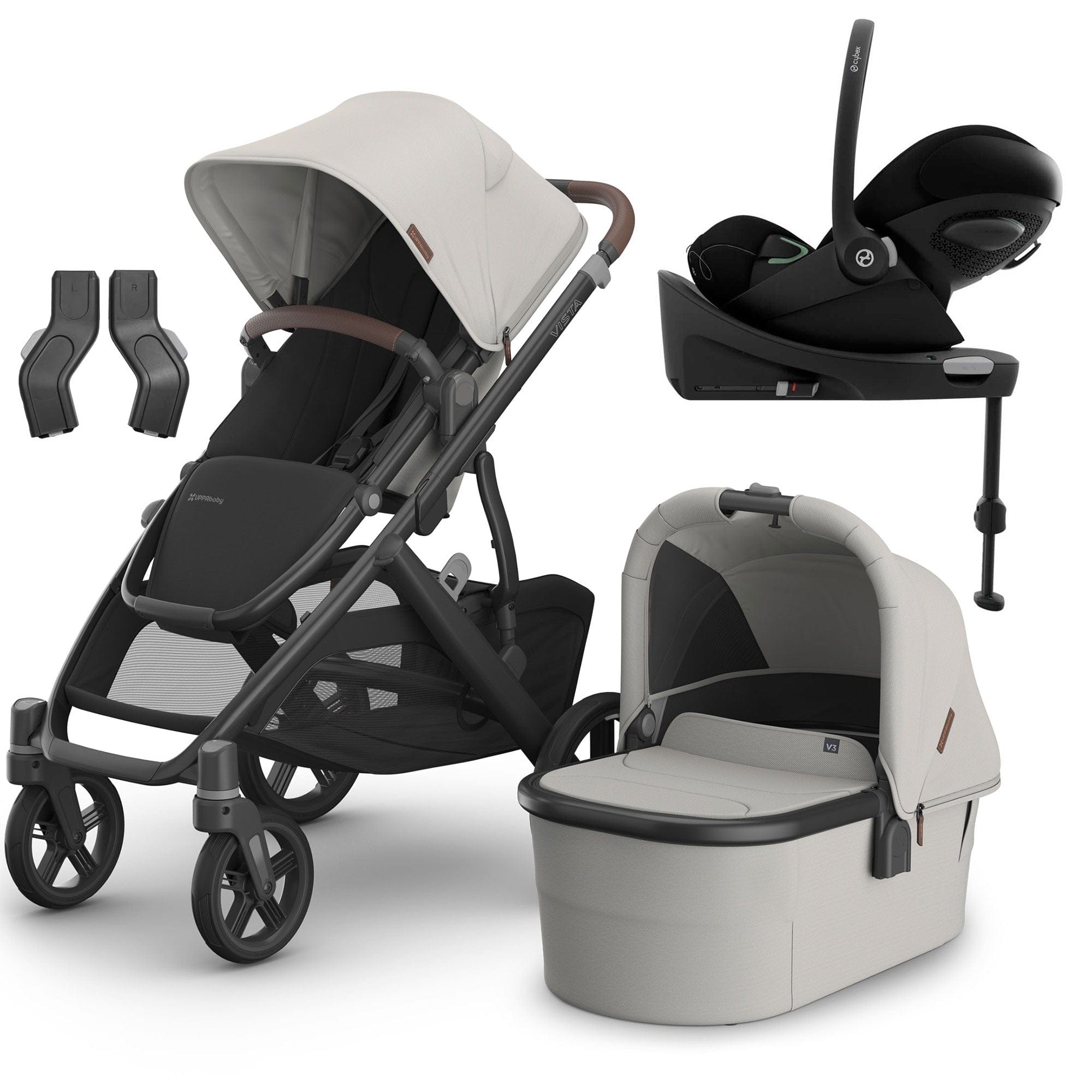 Uppababy Vista V3 Cybex Travel System in Savannah Travel Systems 16604-SAV-1 0810142394406