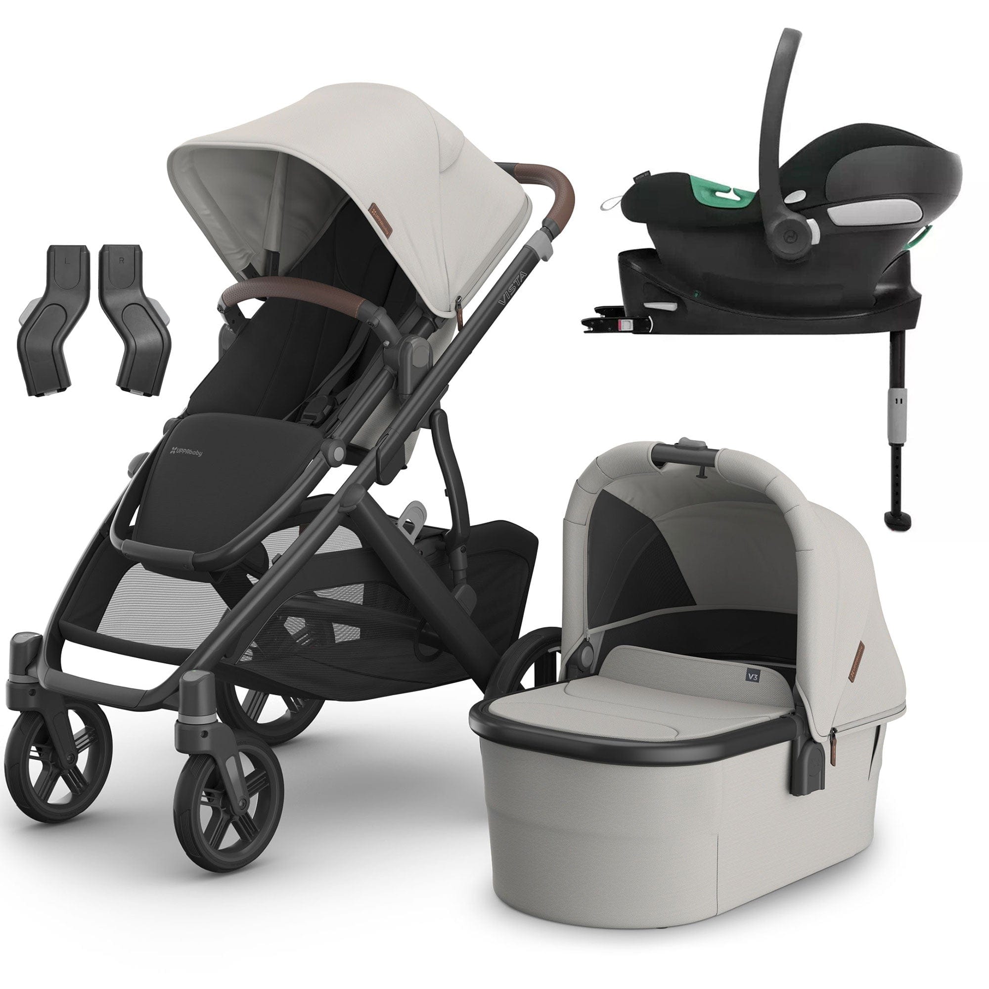 Uppababy Vista V3 Cybex Travel System in Savannah Travel Systems 16604-SAV 0810142394406