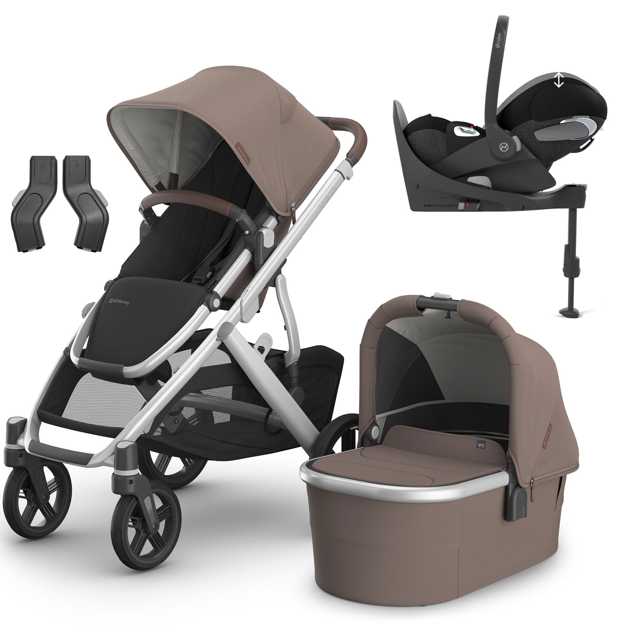 Uppababy Vista V3 Cybex Travel System in Theo Travel Systems 16605-THE-2 0810142394277