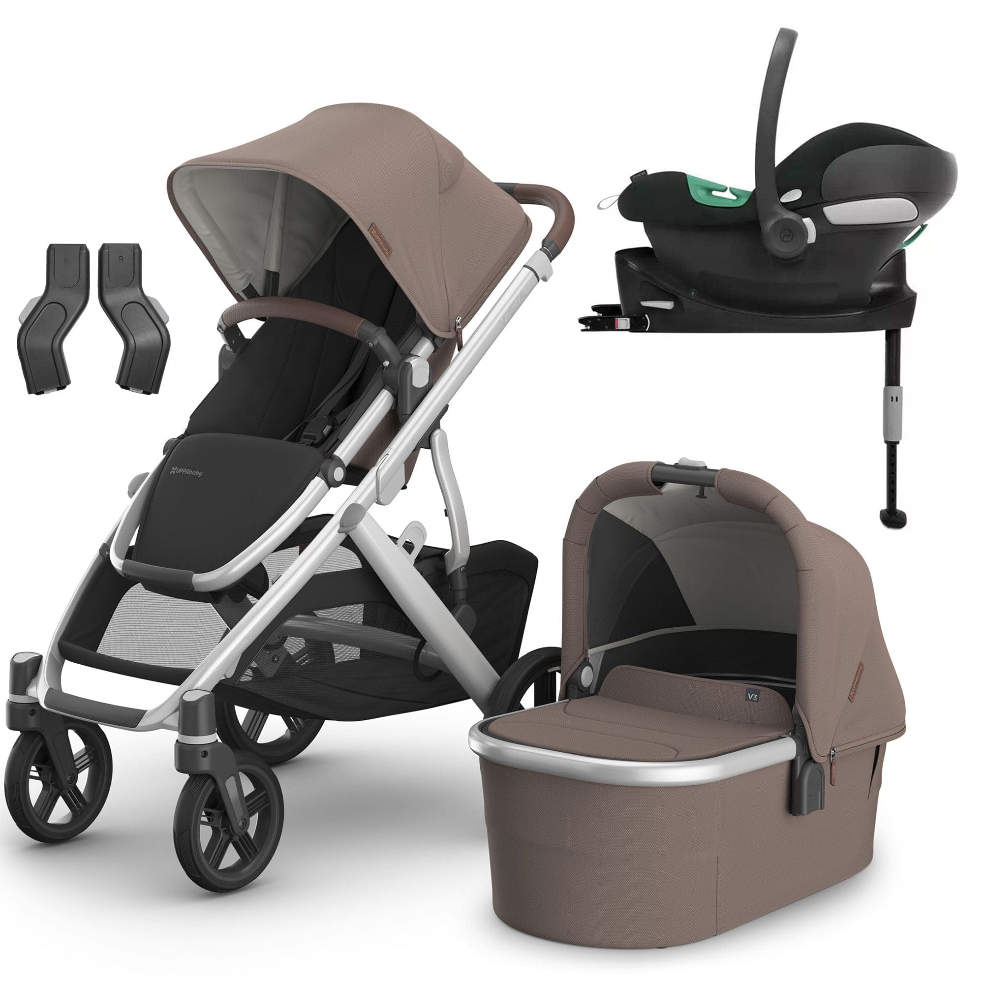 Uppababy Vista V3 Cybex Travel System in Theo Travel Systems 16605-THE 0810142394277