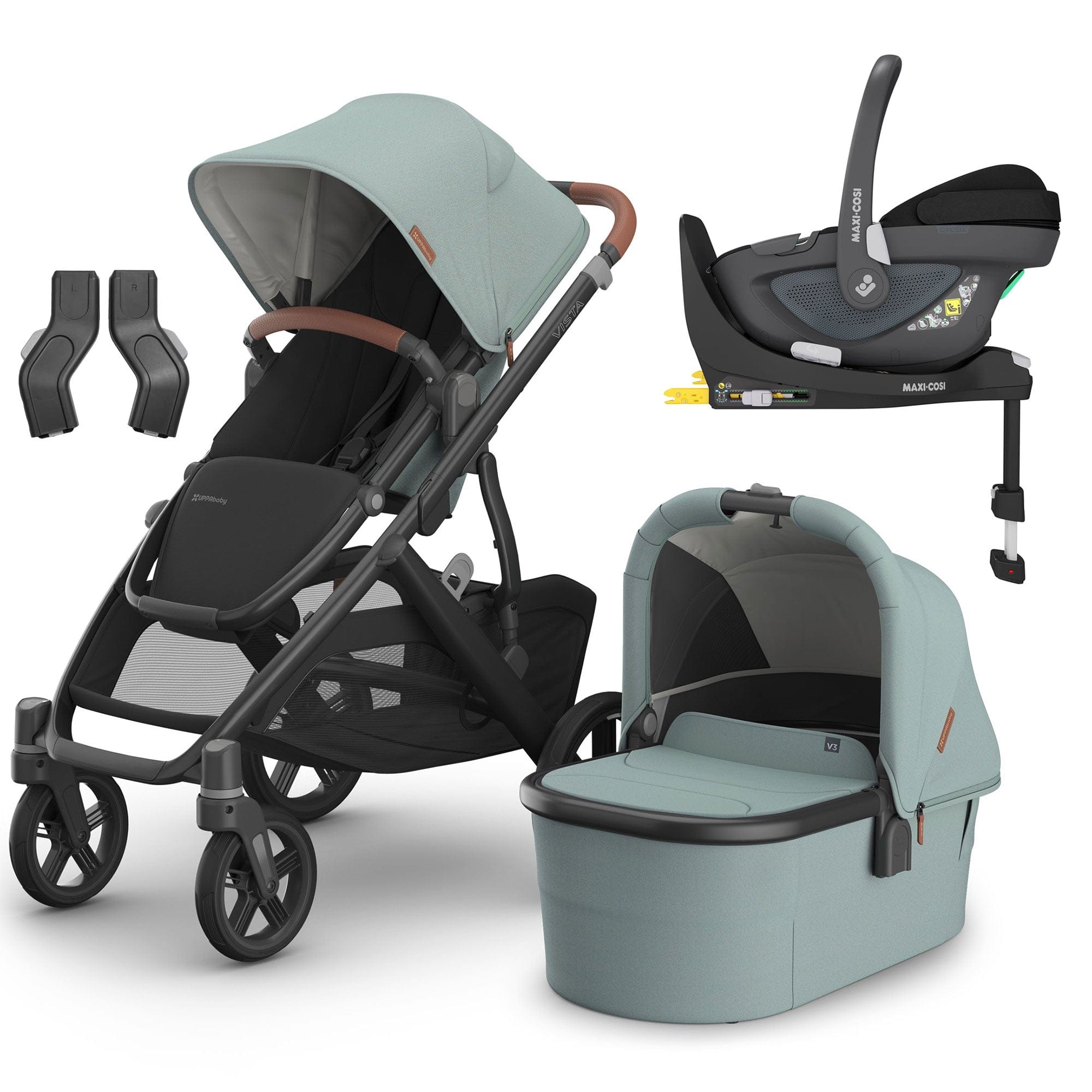 Uppababy Vista V3 Maxi-Cosi Travel System in Dillan Travel Systems 16580-DIL-1 0810142394451