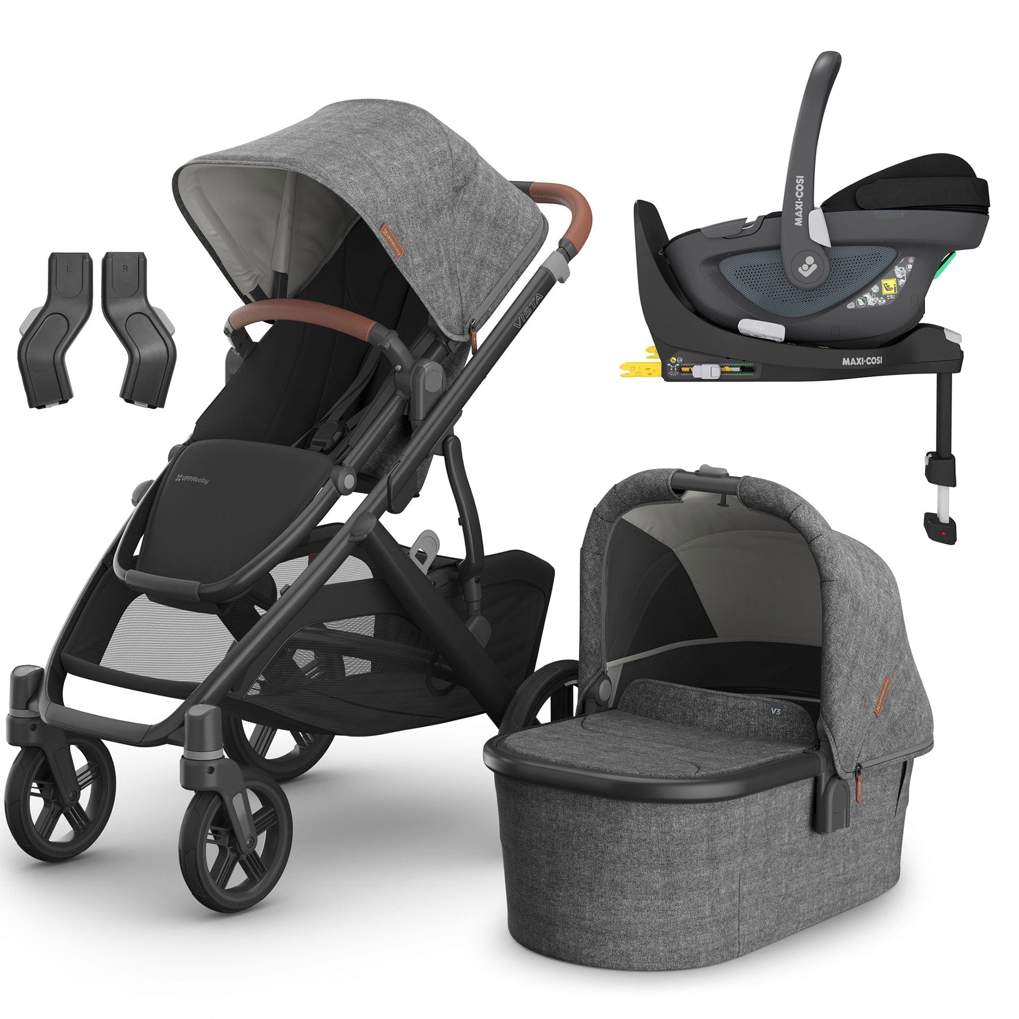 Uppababy Vista V3 Maxi-Cosi Travel System in Greyson Travel Systems 16614-GRE-1 0810142394154