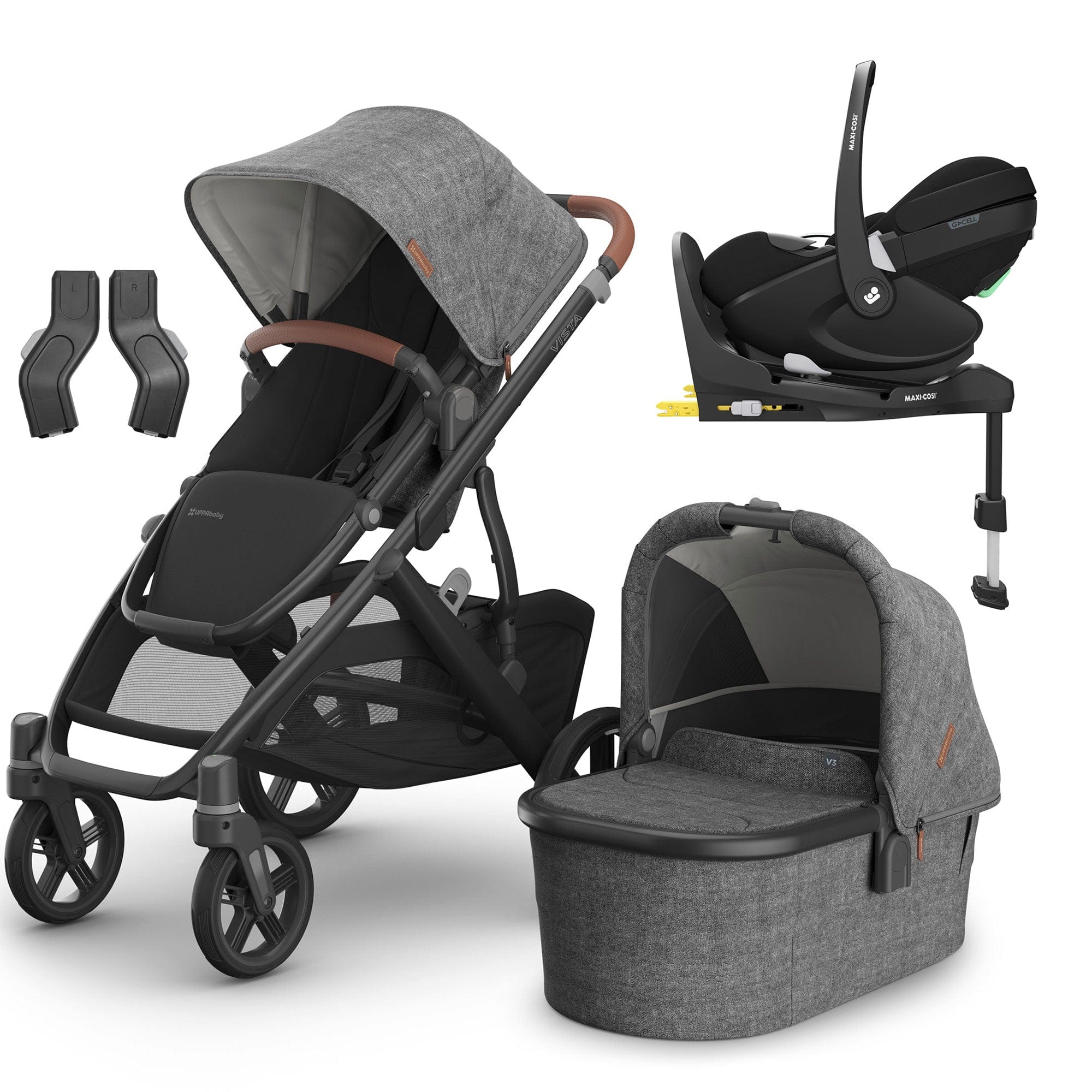 Uppababy Vista V3 Maxi-Cosi Travel System in Greyson Travel Systems 16614-GRE-2 0810142394154