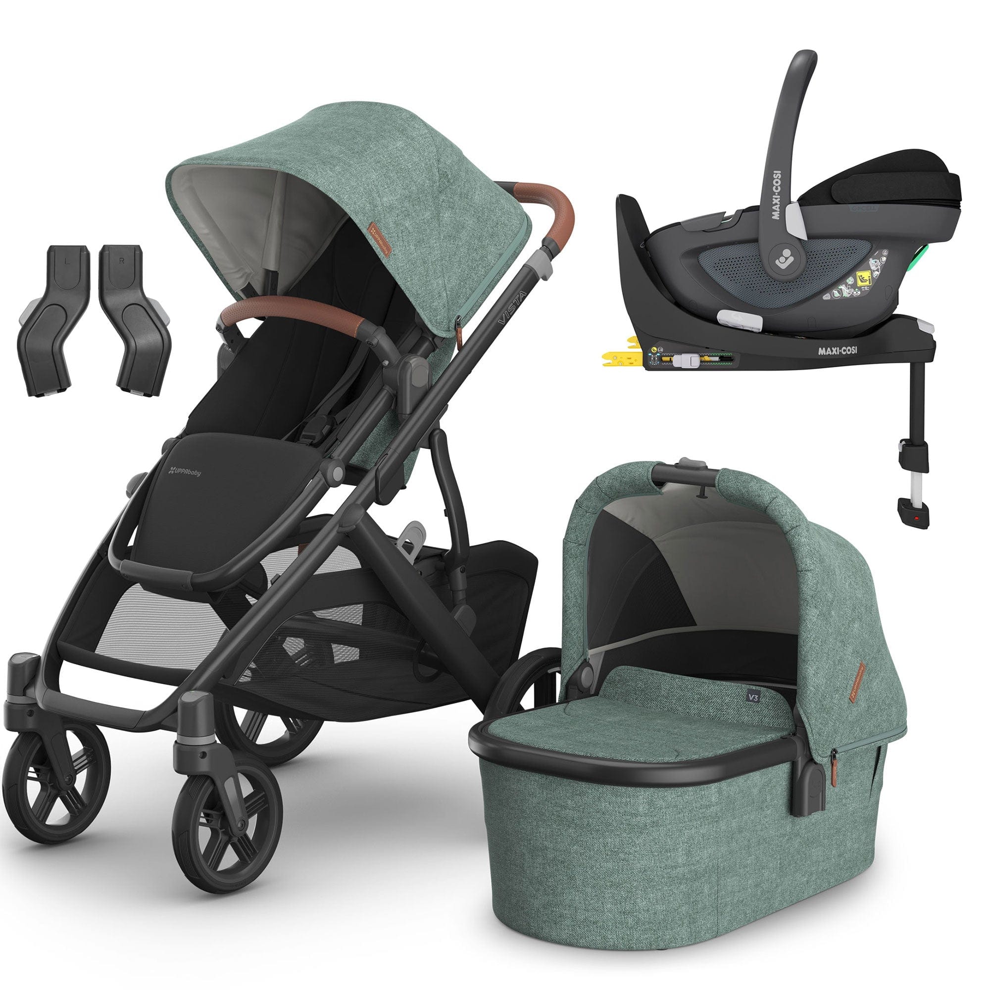 Uppababy Vista V3 Maxi-Cosi Travel System in Gwen Travel Systems 16615-GWE-1 0810142392686