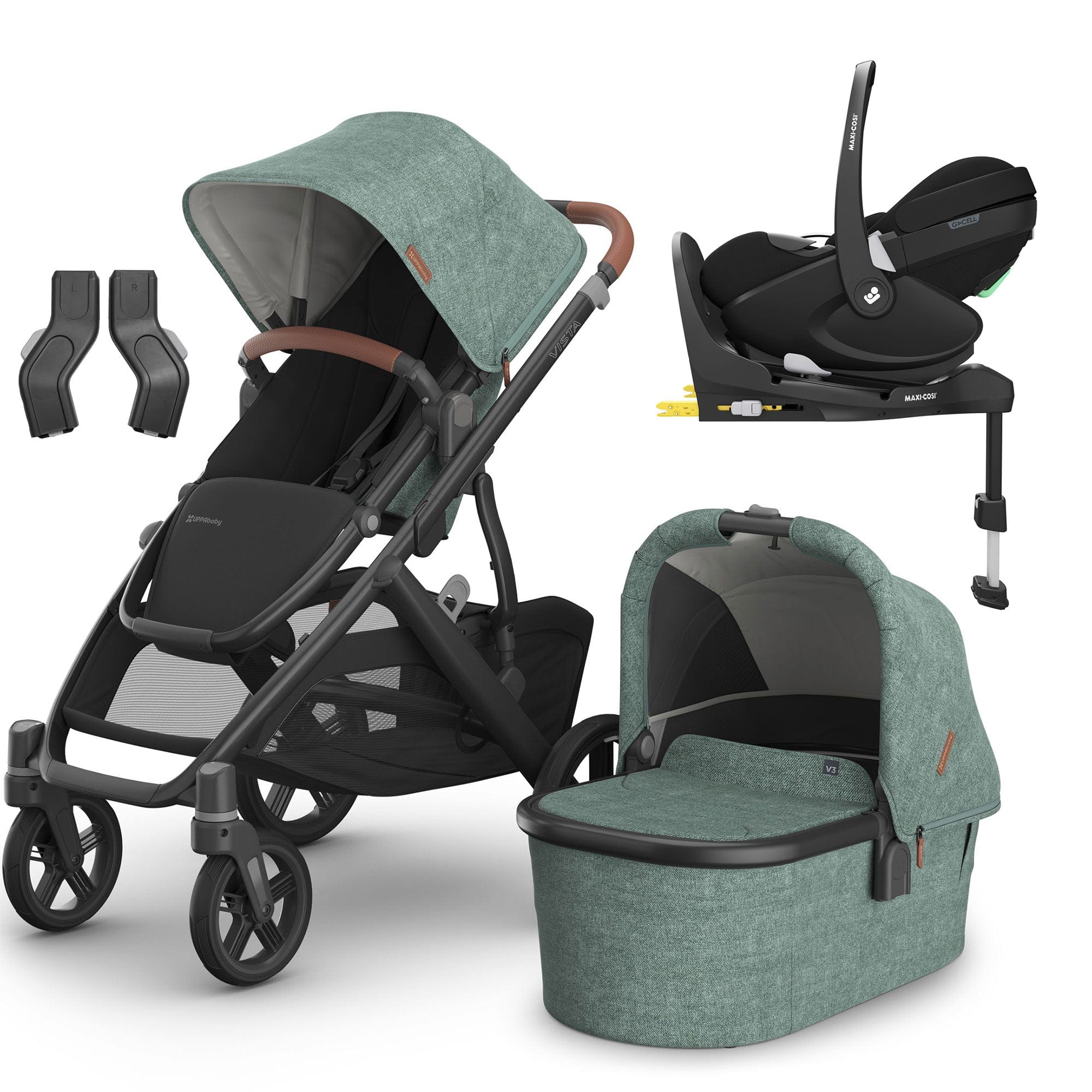 Uppababy Vista V3 Maxi-Cosi Travel System in Gwen Travel Systems 16615-GWE-2 0810142392686