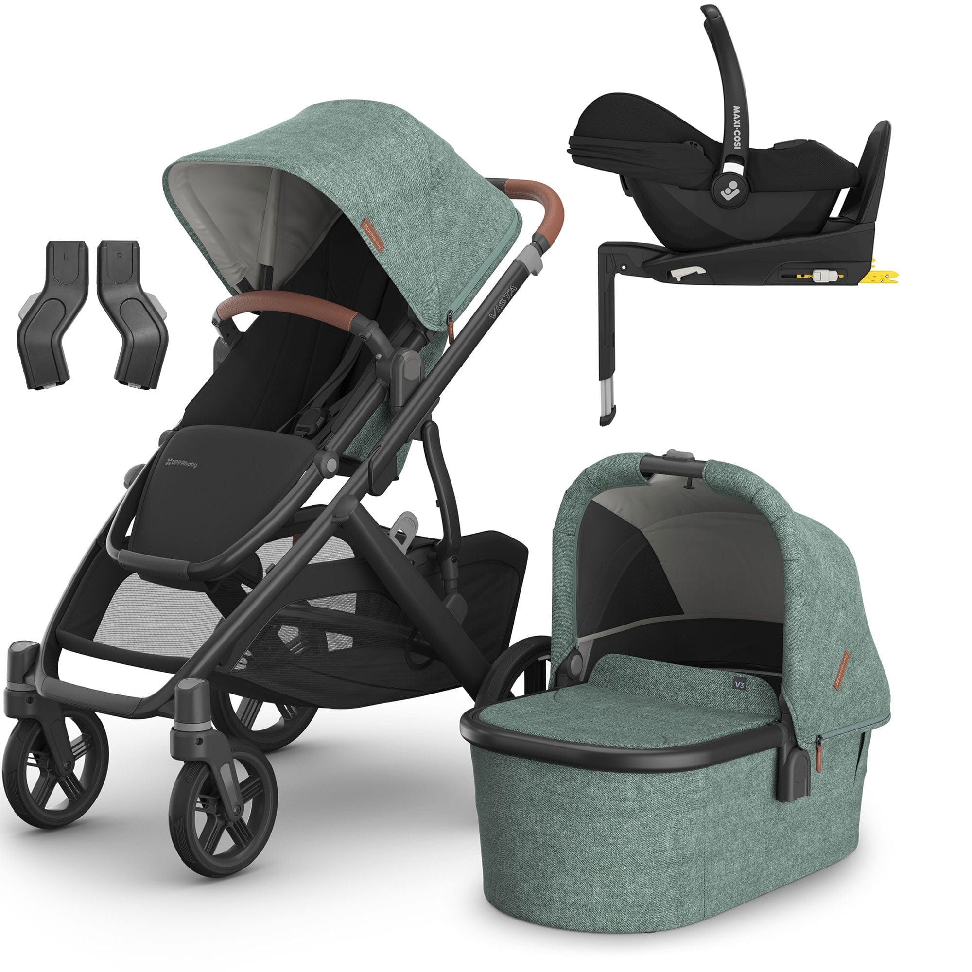 Uppababy Vista V3 Maxi-Cosi Travel System in Gwen Travel Systems 16615-GWE 0810142392686