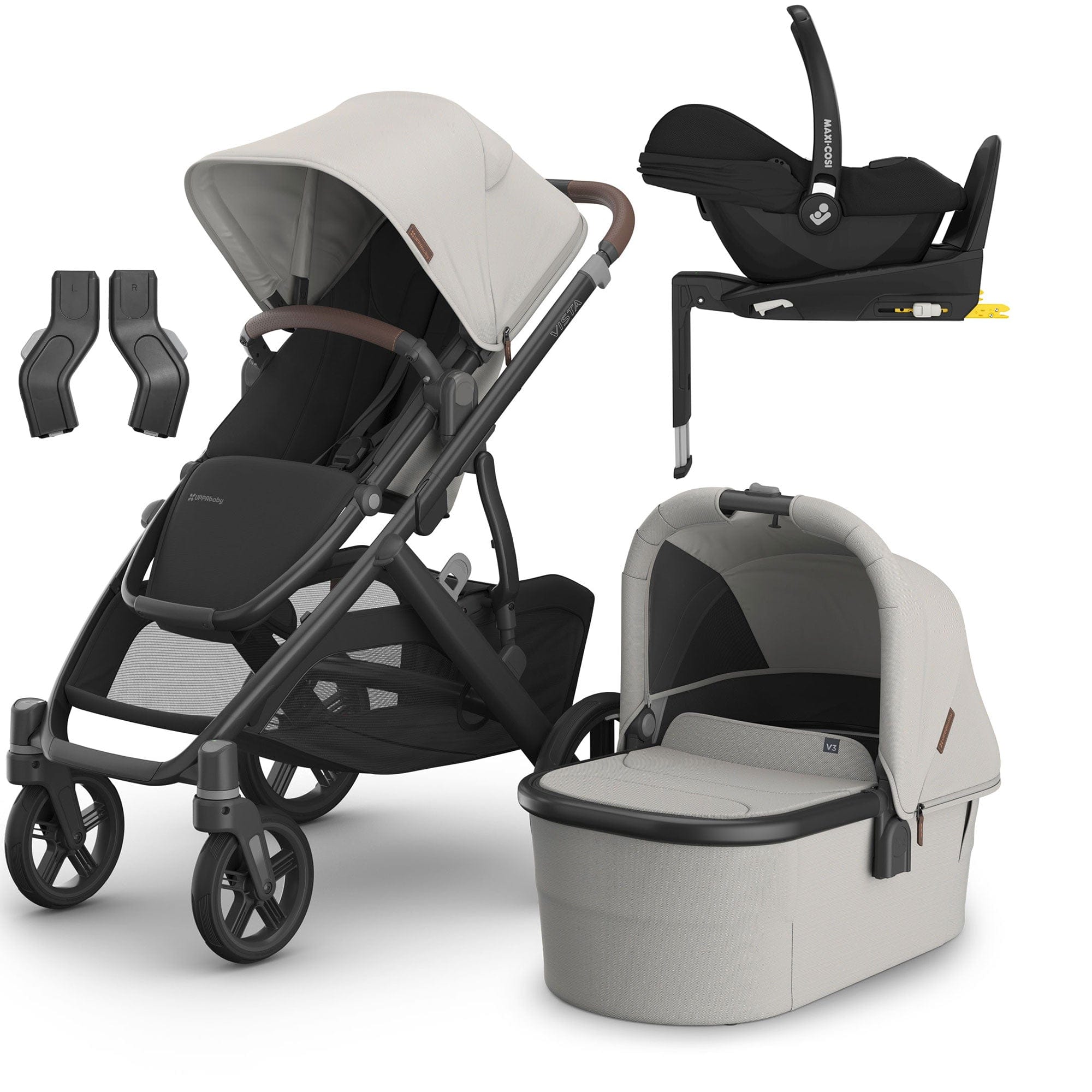 Uppababy Vista V3 Maxi-Cosi Travel System in Savannah Travel Systems 16620-SAV 0810142394406