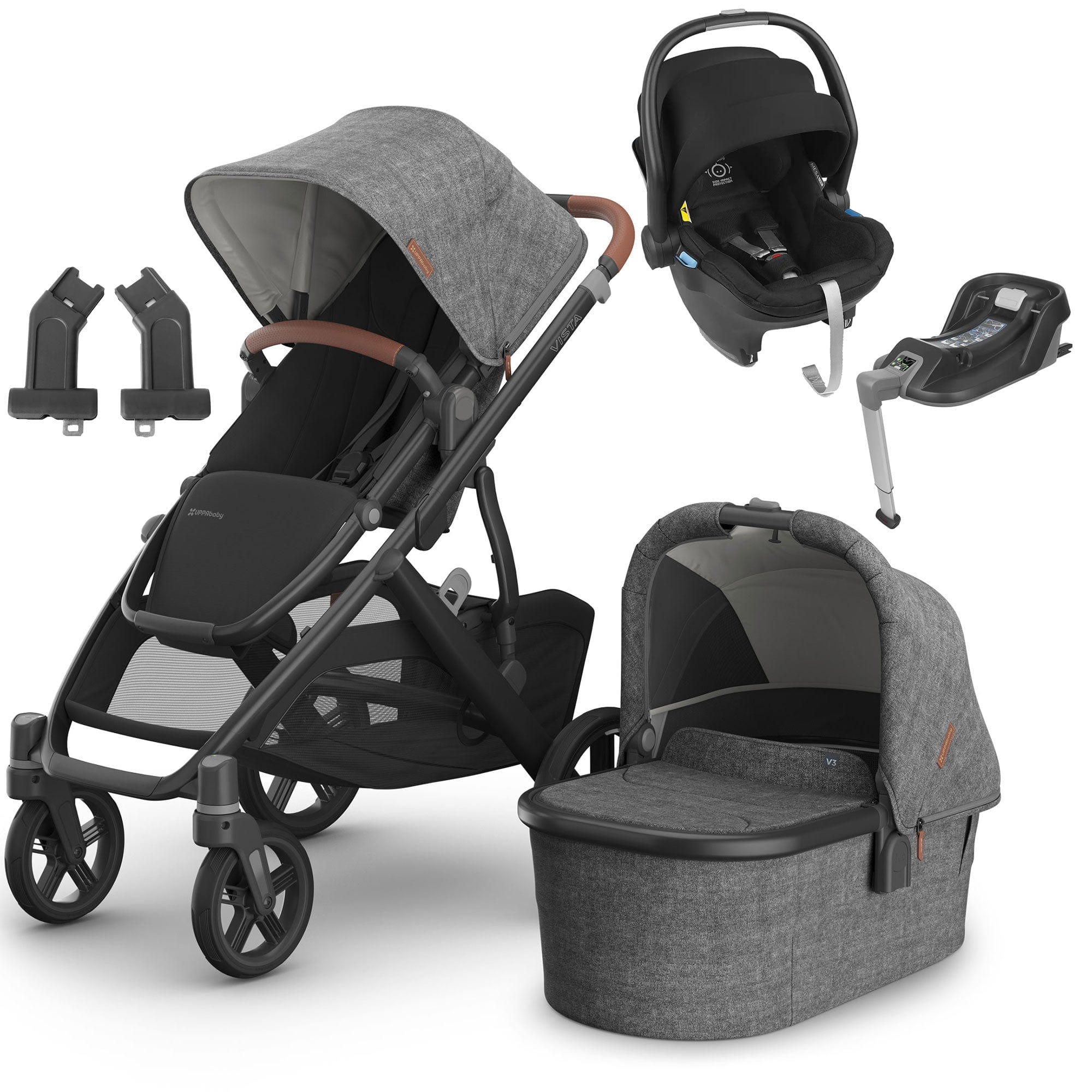 Uppababy Vista V3 Mesa & Base Travel System in Greyson Travel Systems 16572-GRE 0810142394154