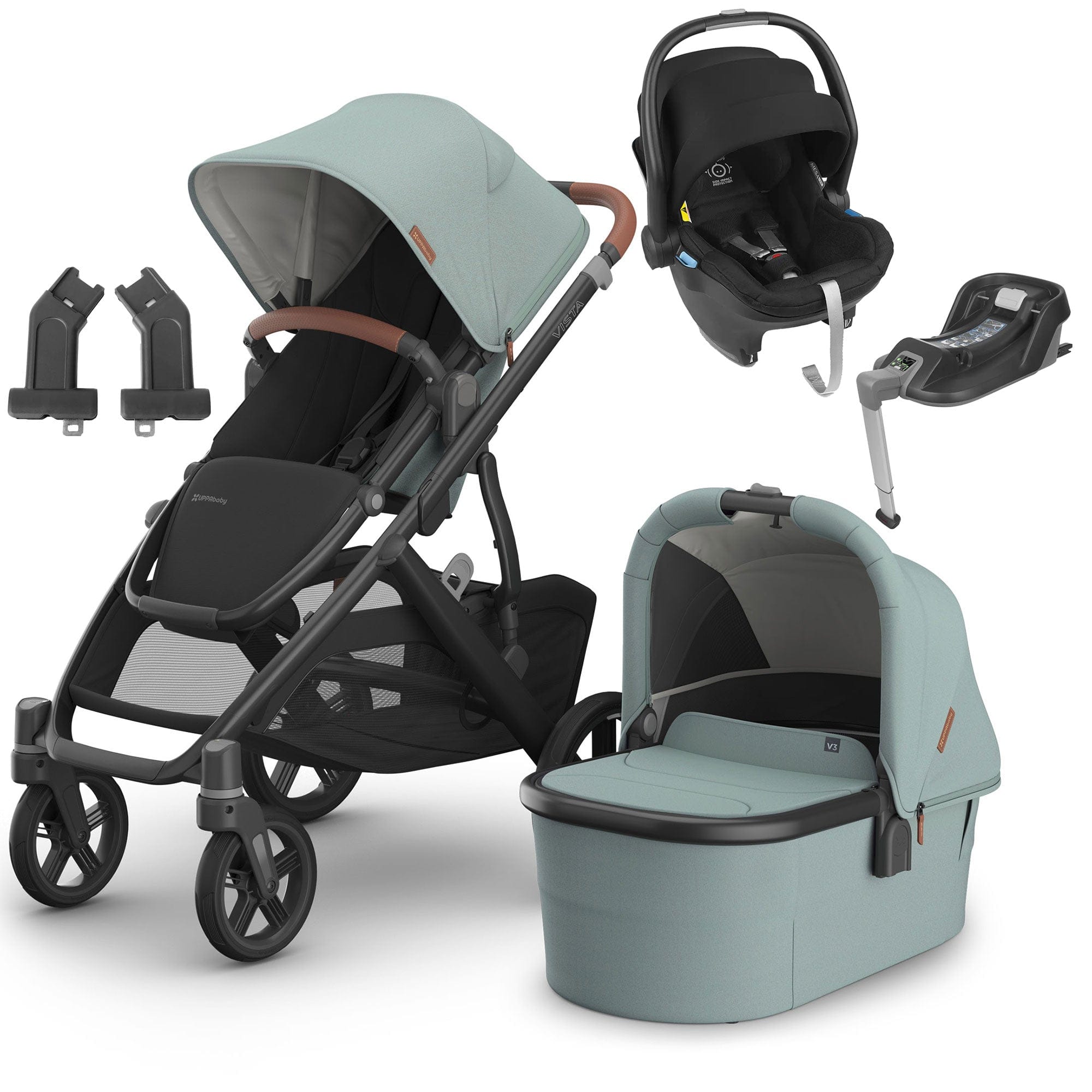 Uppababy Vista V3 Mesa & Base Travel System in Gwen Travel Systems 16573-GWE 0810142392686