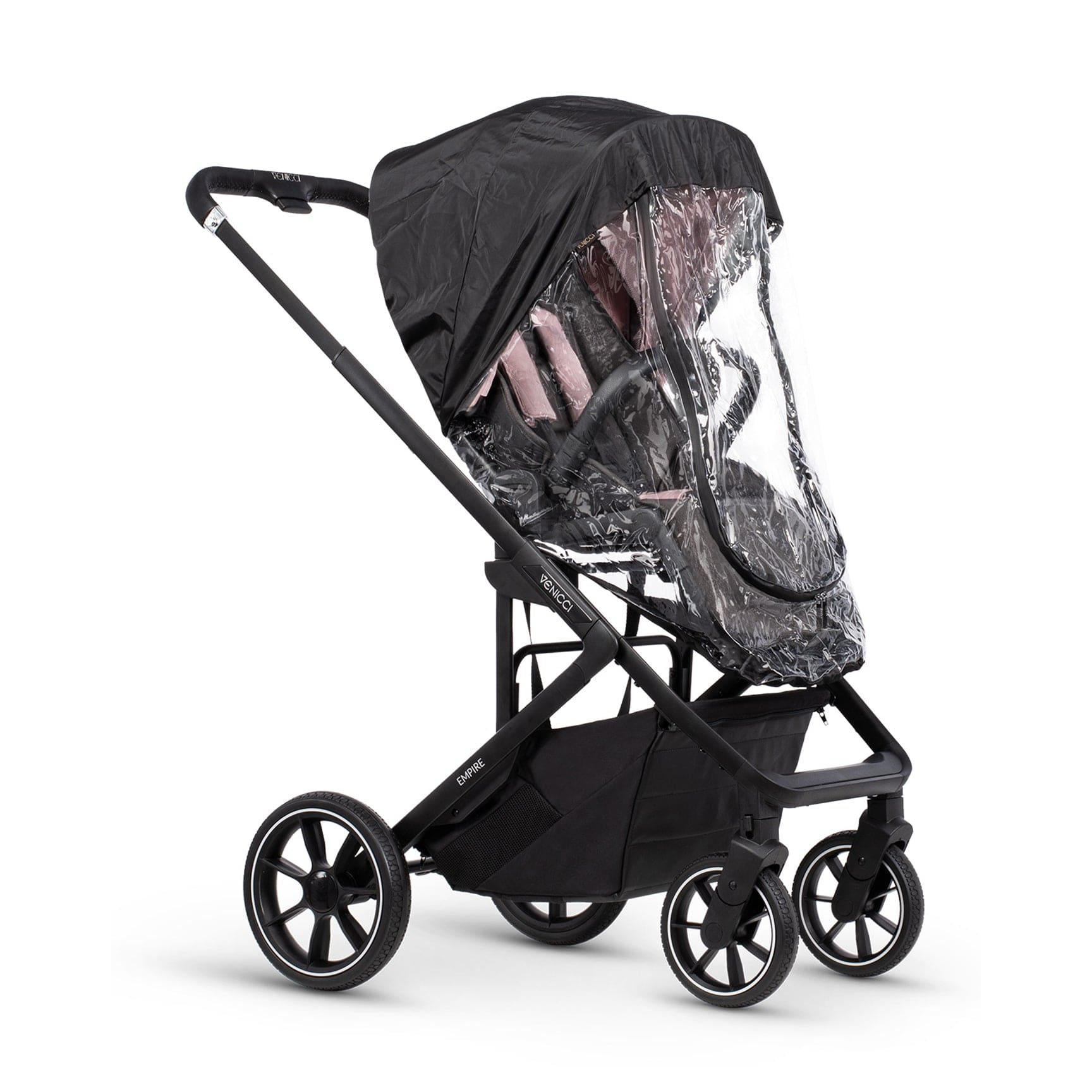 Pink and white venicci pram best sale