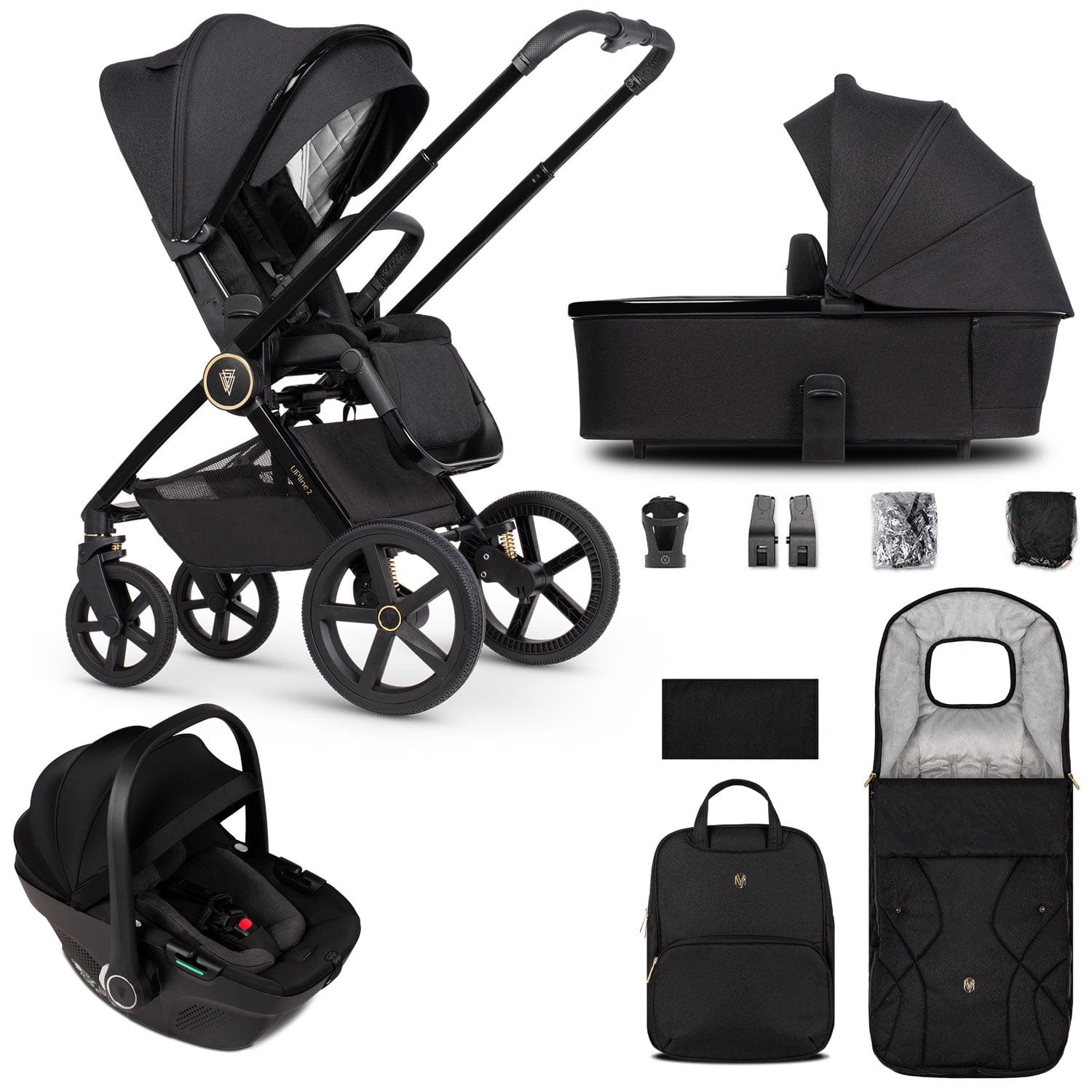 Venicci Tinum Upline 2 3in1 Travel System in All Black Travel Systems 2001110301 5905261334145