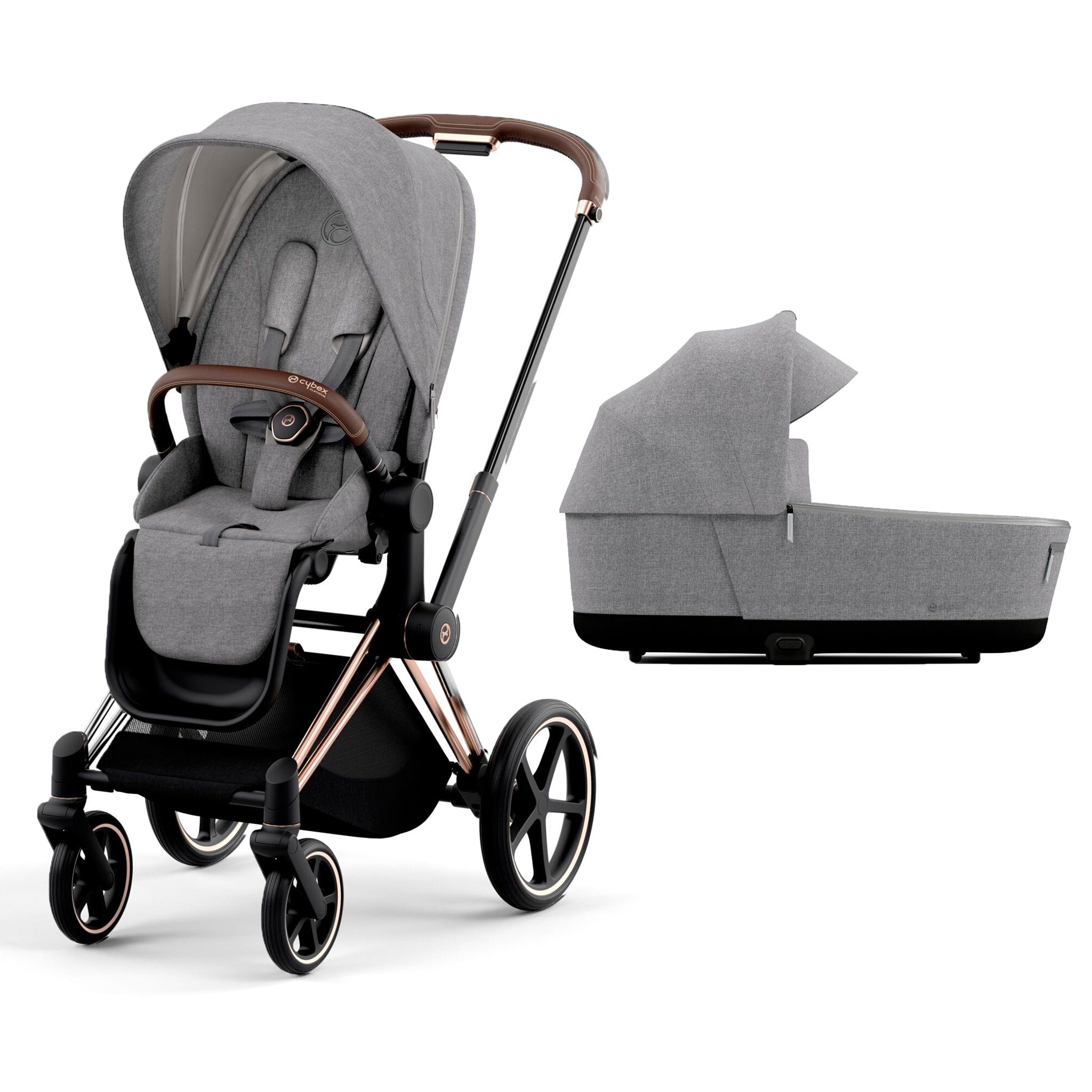 Grey and sale rose gold pram