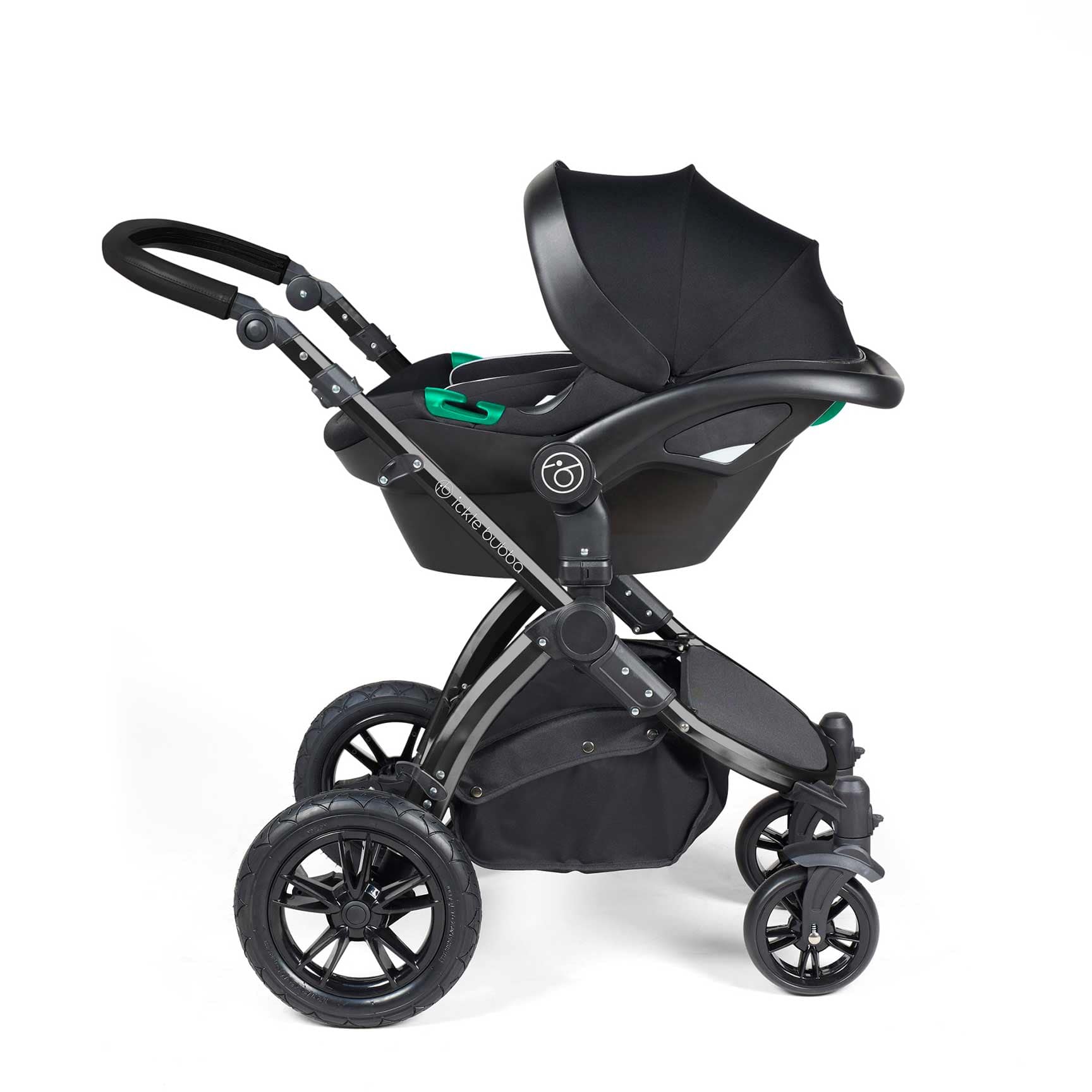 Ickle Bubba Stomp Luxe All-in-One Travel System with Isofix Base in Black/Charcoal Grey/Black Travel Systems 10-011-300-206 5056515026450