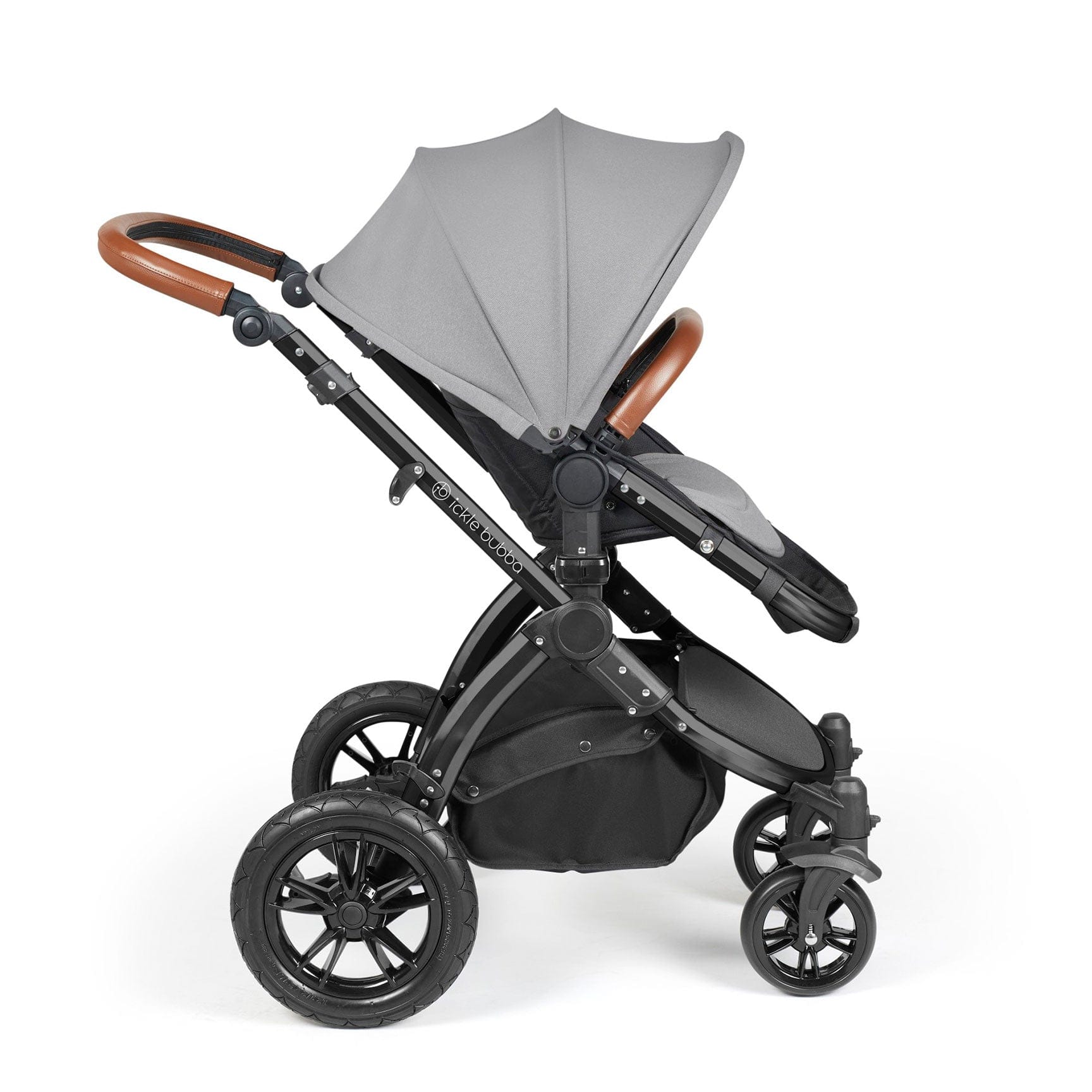 Ickle Bubba Stomp Luxe All-in-One Travel System with Isofix Base in  Black/Pearl Grey/Tan Travel Systems 10-011-300-211 5056515026467