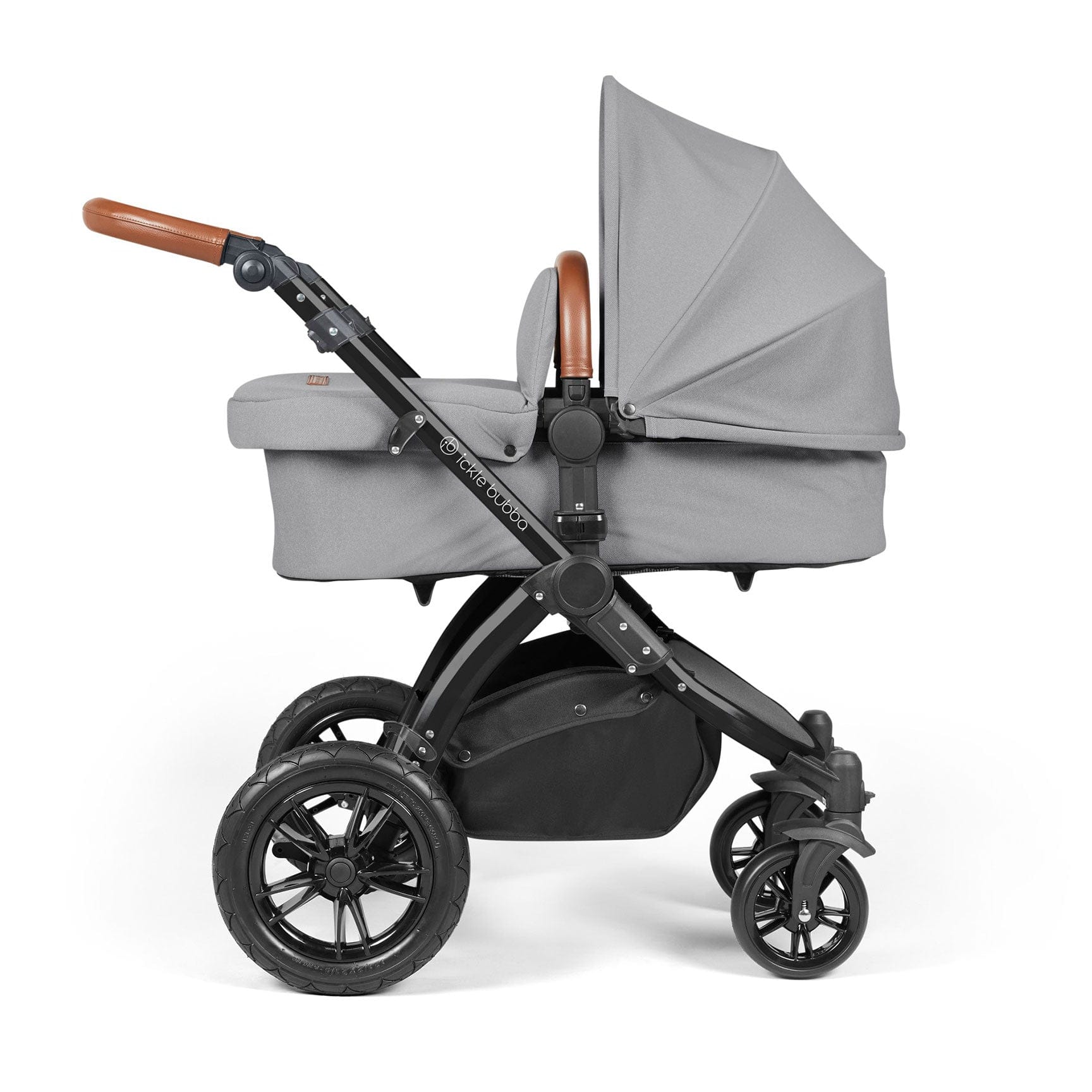 Ickle Bubba Stomp Luxe All-in-One Travel System with Isofix Base in  Black/Pearl Grey/Tan Travel Systems 10-011-300-211 5056515026467