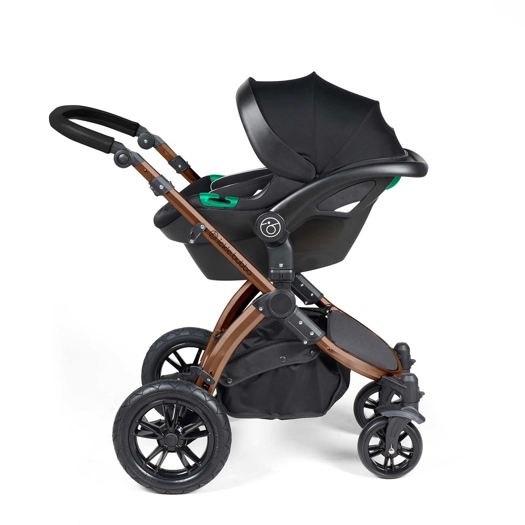 Ickle Bubba Stomp Luxe All-in-One Travel System with Isofix Base in Black/Woodland/Black Travel Systems 10-011-300-138 5056515026511