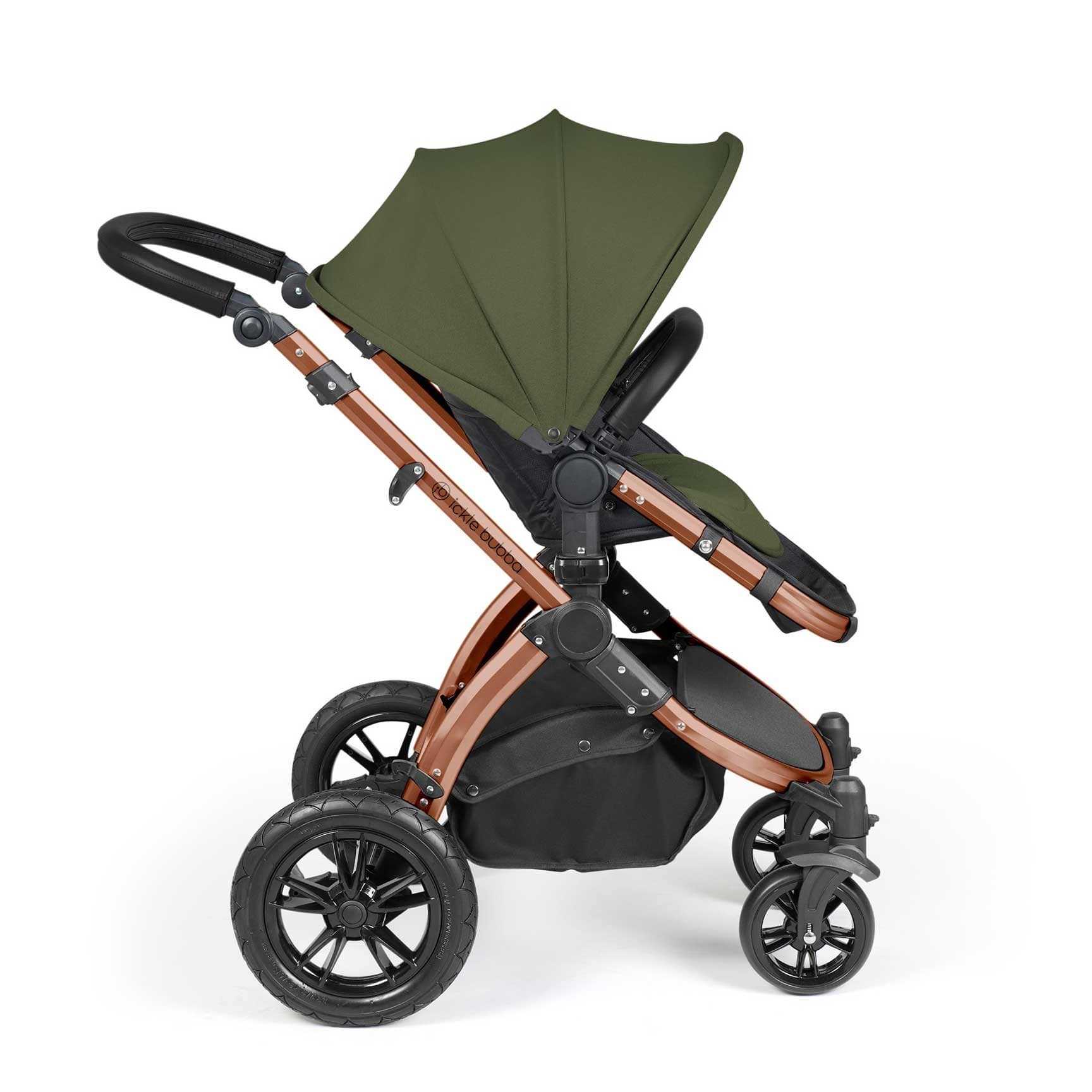 Ickle Bubba Stomp Luxe All-in-One Travel System with Isofix Base in Black/Woodland/Black Travel Systems 10-011-300-138 5056515026511