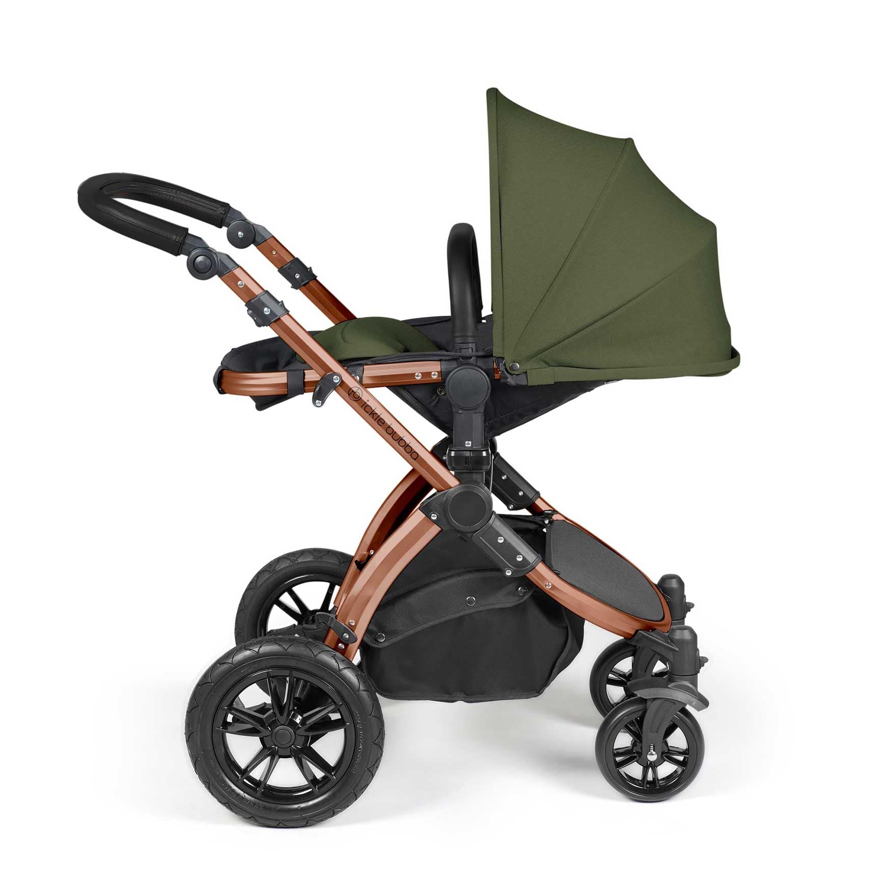 Ickle Bubba Stomp Luxe All-in-One Travel System with Isofix Base in Black/Woodland/Black Travel Systems 10-011-300-138 5056515026511