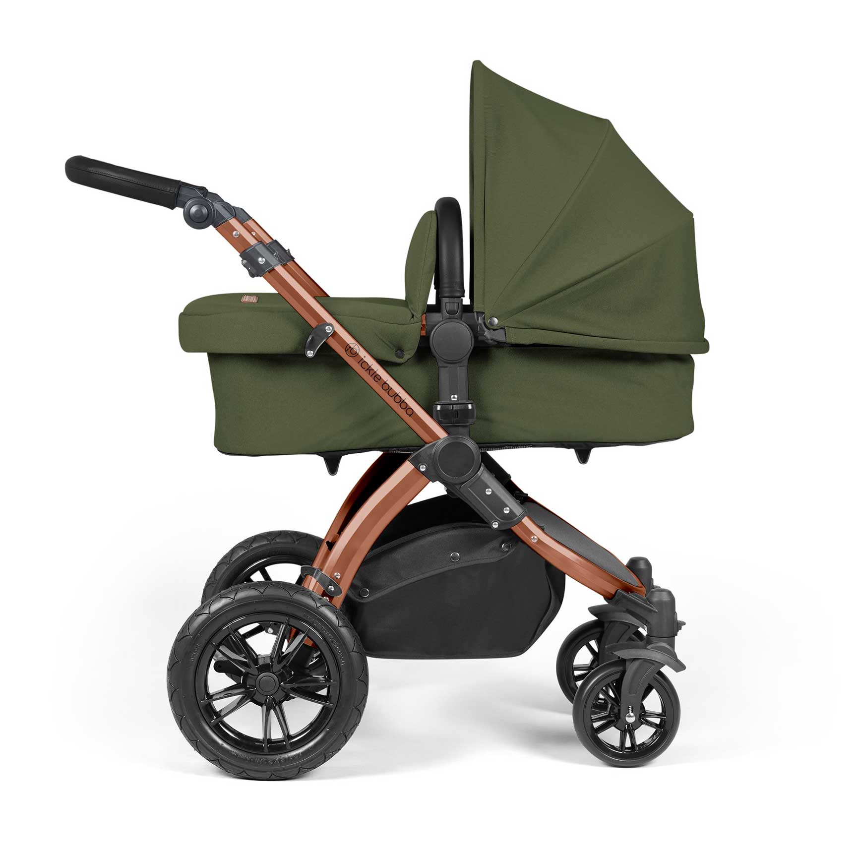 Ickle Bubba Stomp Luxe All-in-One Travel System with Isofix Base in Black/Woodland/Black Travel Systems 10-011-300-138 5056515026511