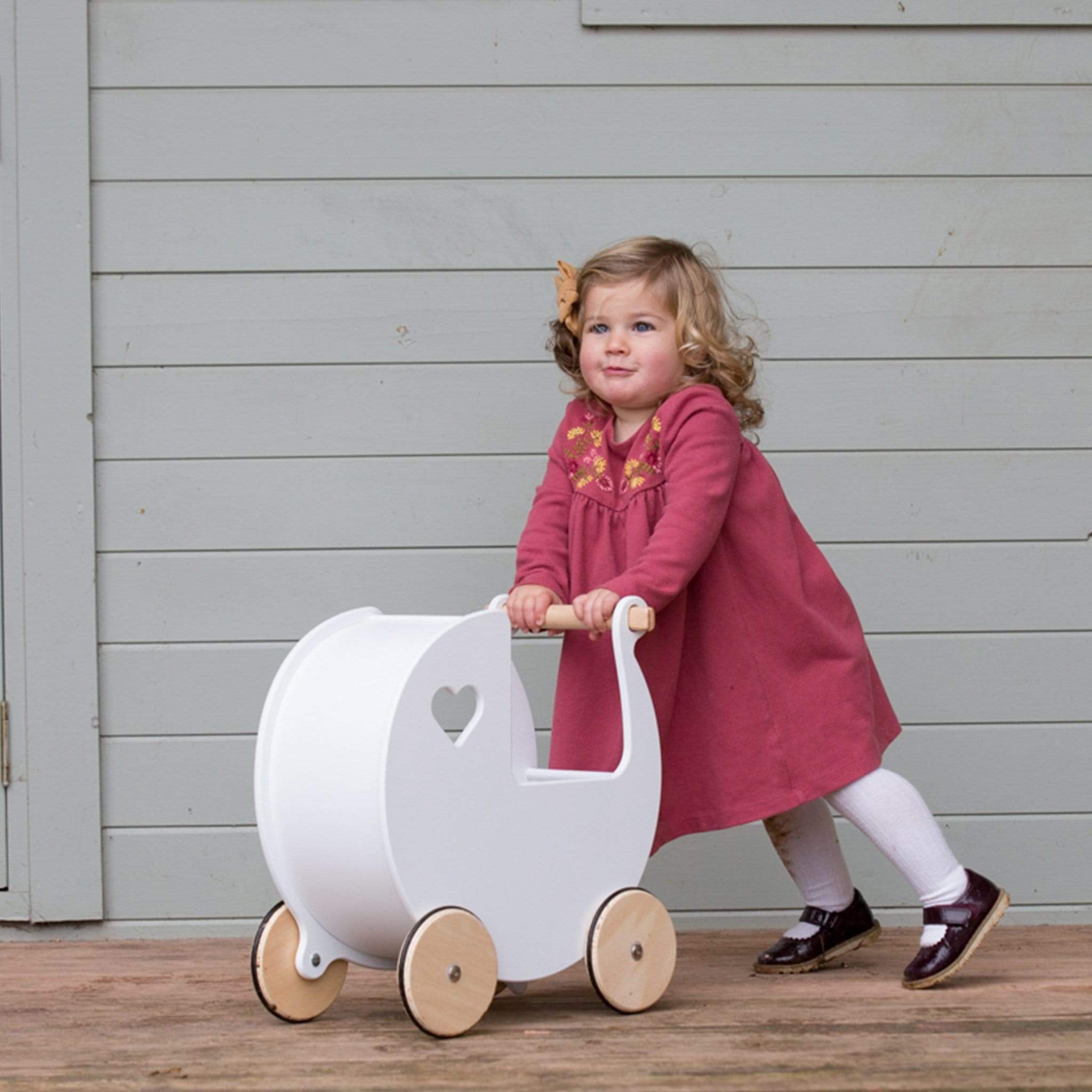 Childs wooden pram best sale