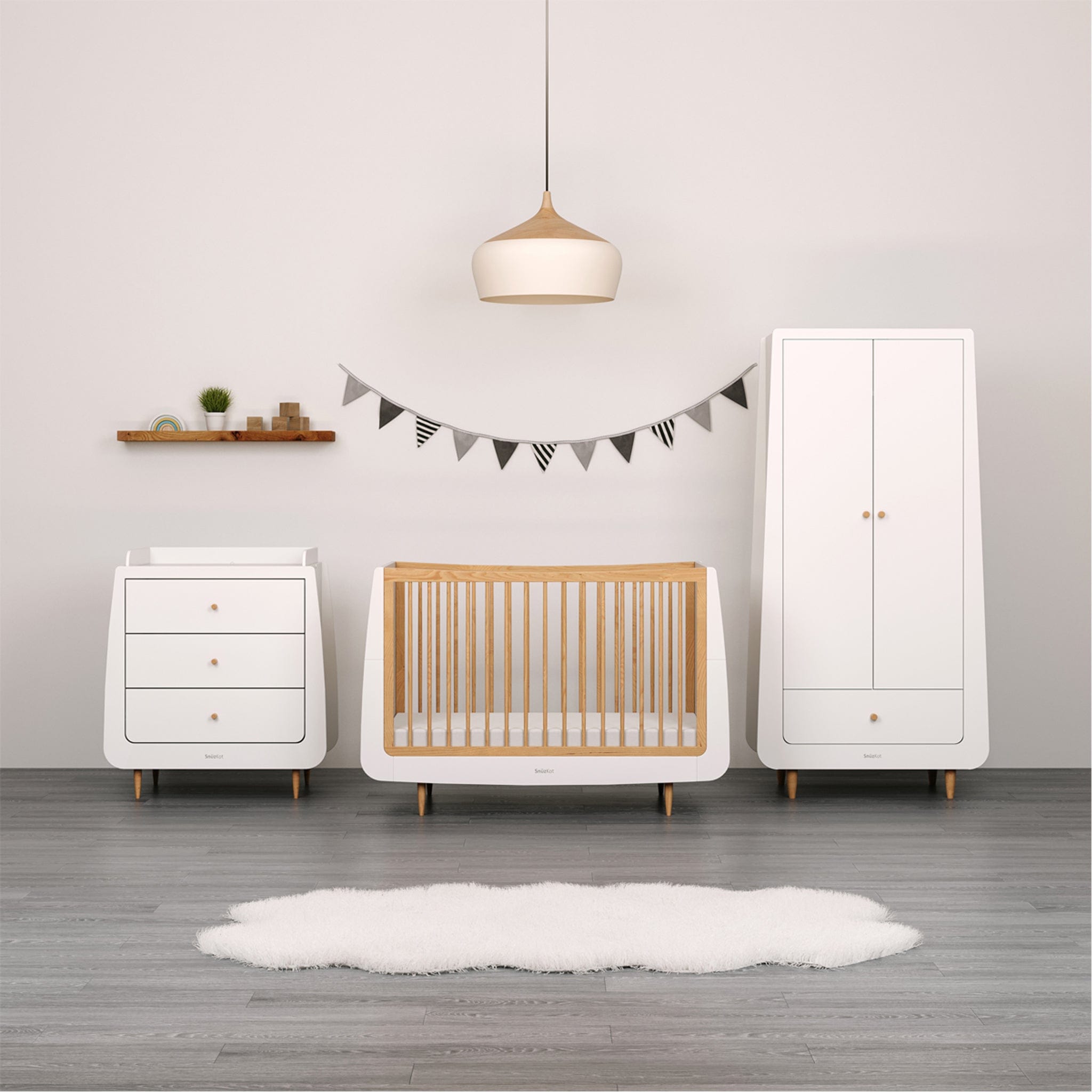 SnuzKot Skandi 3 Piece Nursery Furniture Set in Natural Baby Co