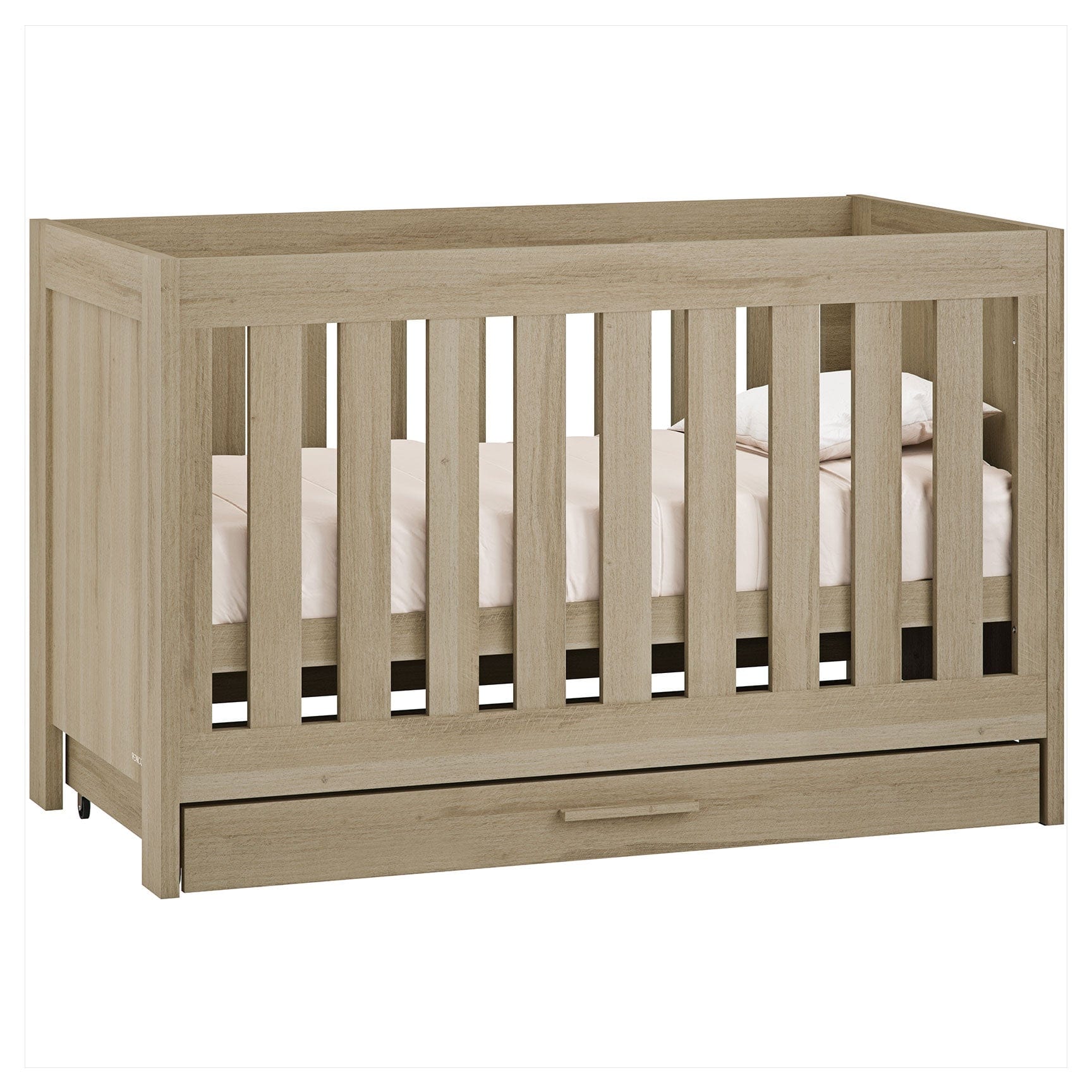 Venicci Forenzo Cot Bed with Drawer in Honey Oak